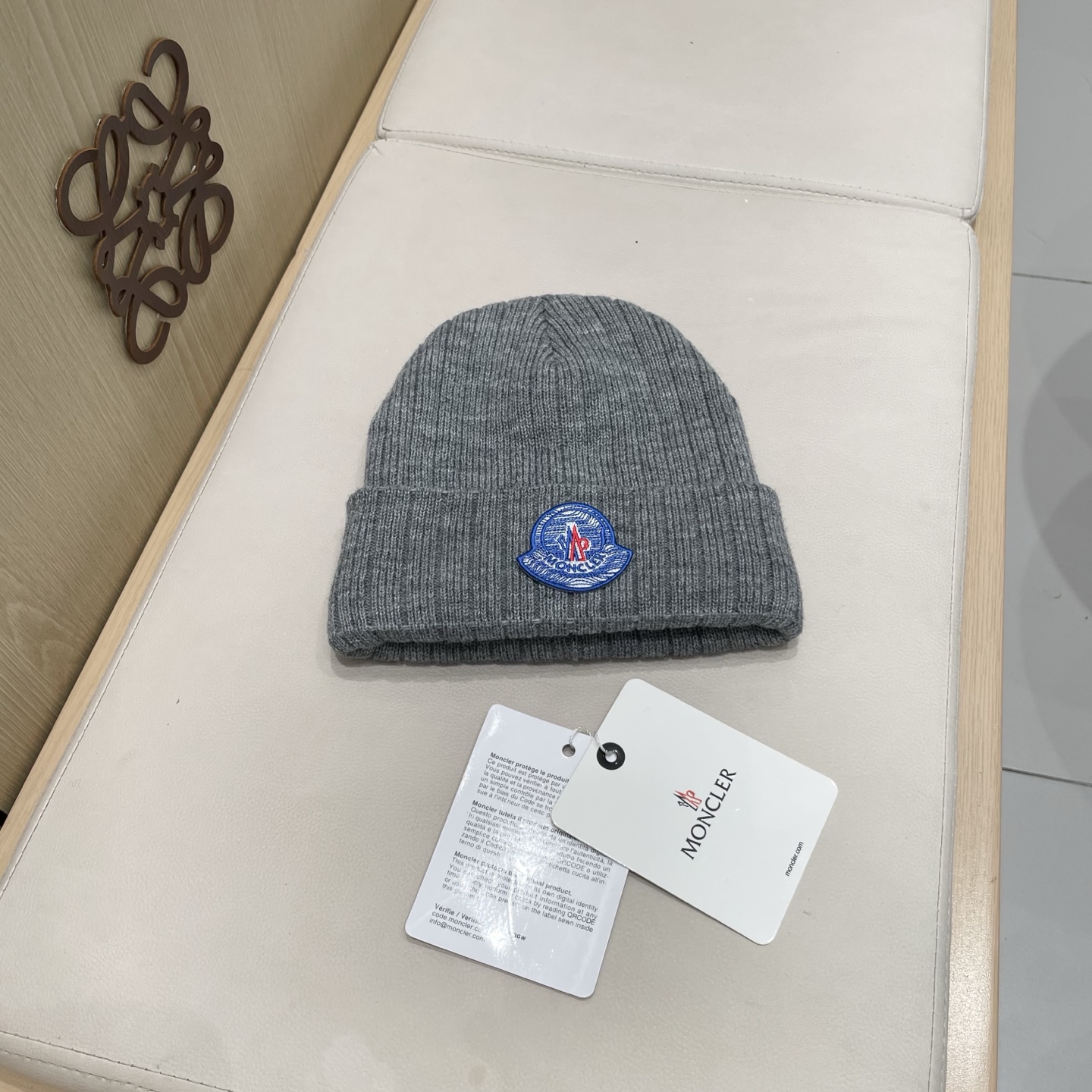  【MONCLER蒙口秋冬加厚加绒边保暖加厚男士针织帽户外护耳毛线帽女