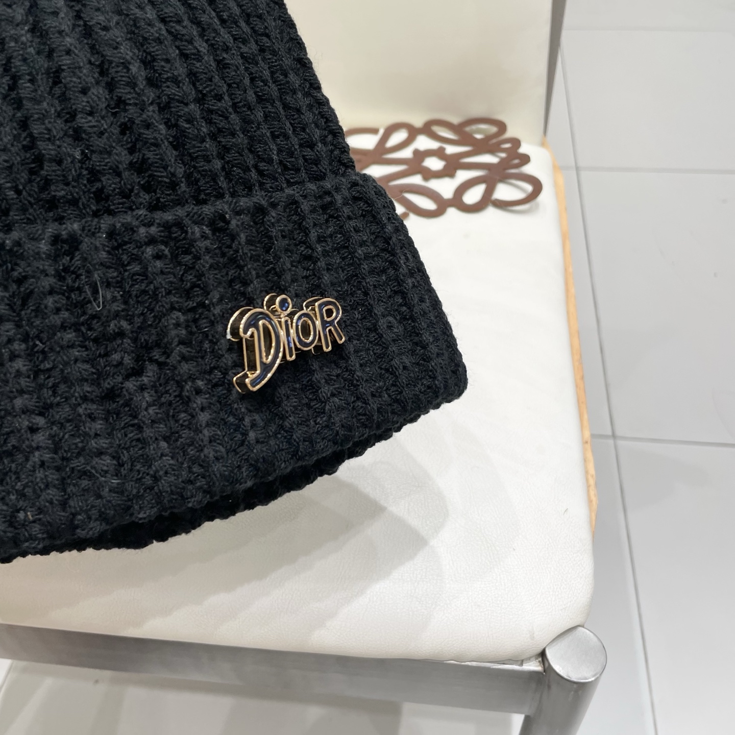  DIOR迪奥破洞针织帽子女冬季复古百搭显脸小毛线帽大头围保暖冷帽