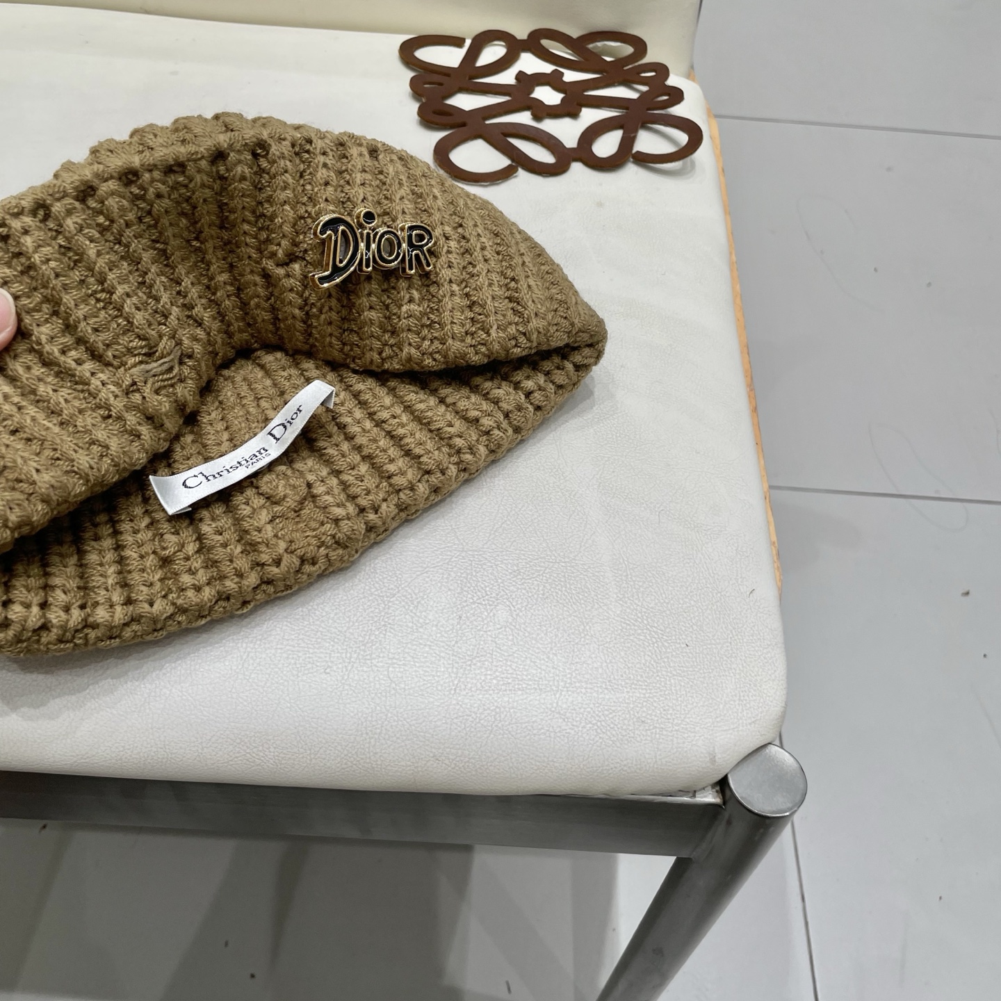  DIOR迪奥破洞针织帽子女冬季复古百搭显脸小毛线帽大头围保暖冷帽