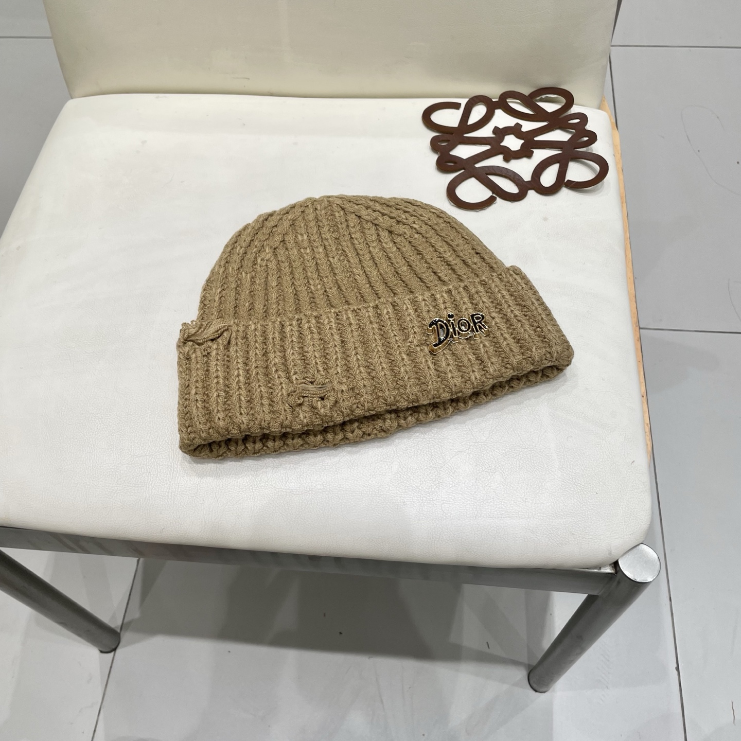  DIOR迪奥破洞针织帽子女冬季复古百搭显脸小毛线帽大头围保暖冷帽