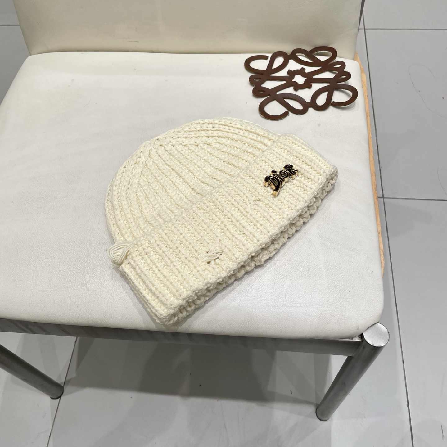  DIOR迪奥破洞针织帽子女冬季复古百搭显脸小毛线帽大头围保暖冷帽