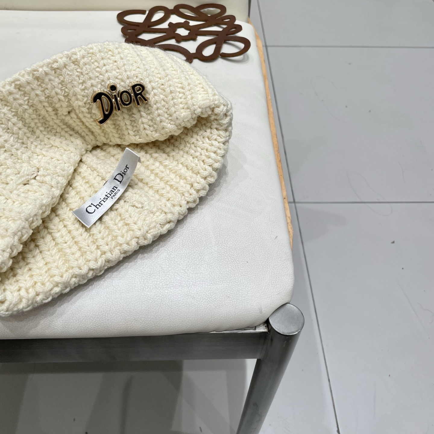  DIOR迪奥破洞针织帽子女冬季复古百搭显脸小毛线帽大头围保暖冷帽
