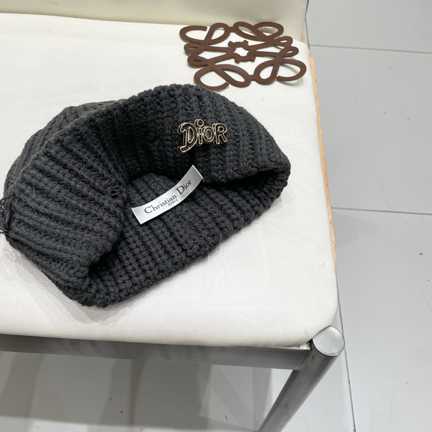  DIOR迪奥破洞针织帽子女冬季复古百搭显脸小毛线帽大头围保暖冷帽
