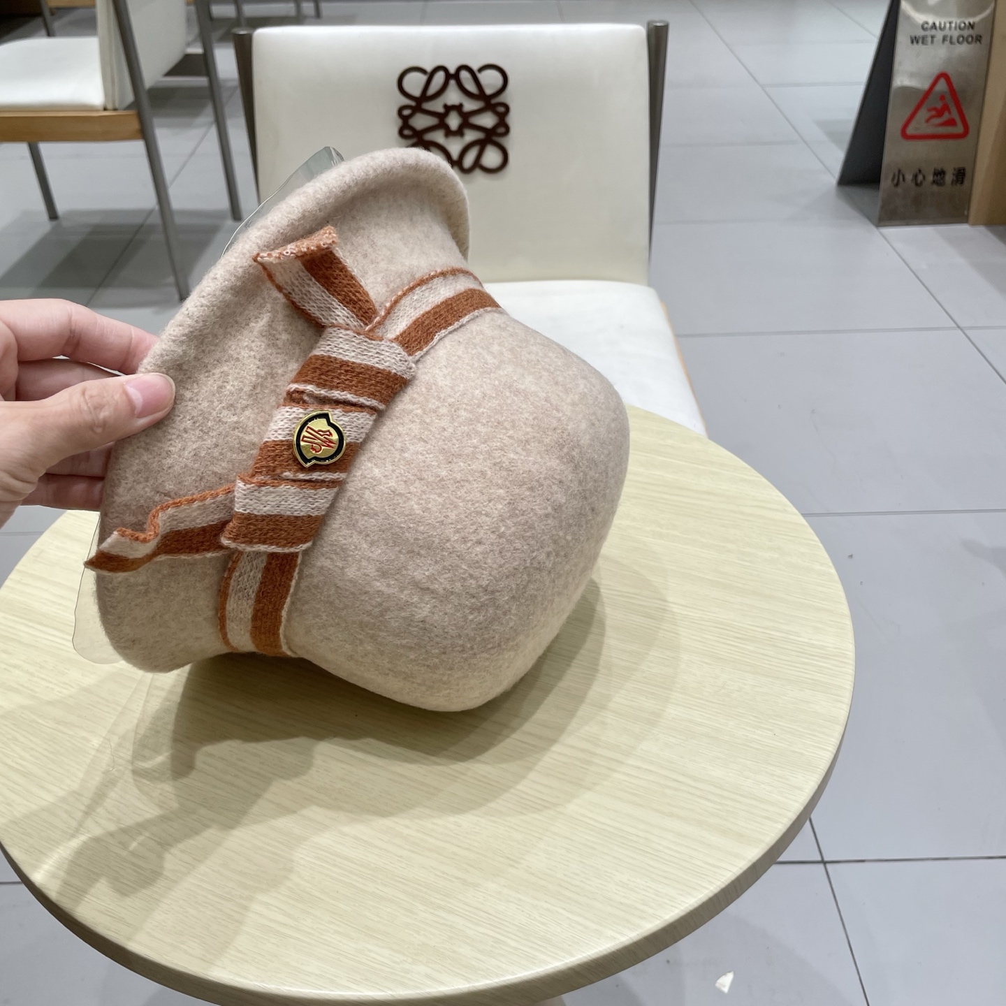 蒙口秋冬新款卷边羊毛渔夫帽优雅气质显脸小加厚简约蝴蝶结保暖潮