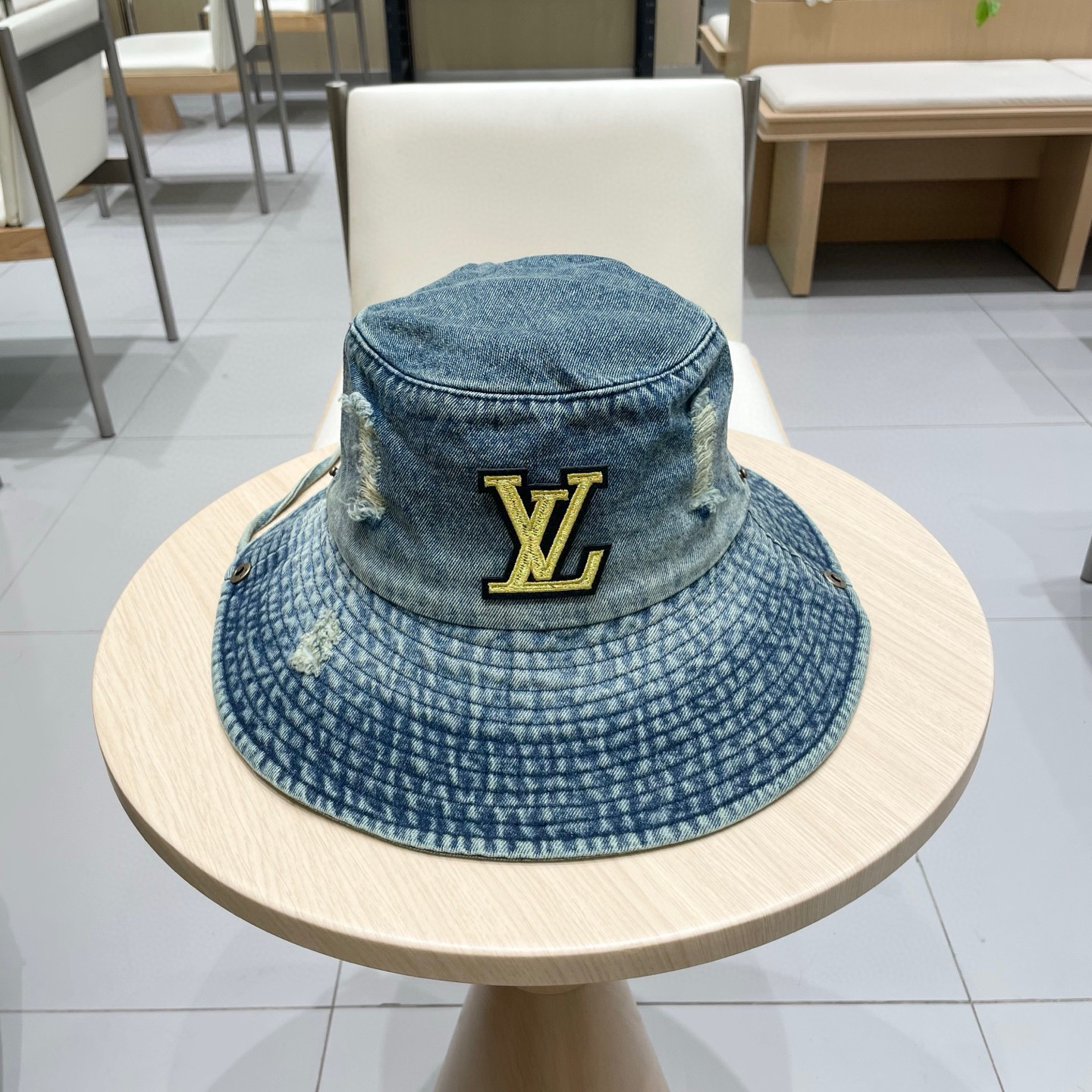   🧢路易威登棒球帽 LouisVuitton😍西部牛仔复古破洞登山帽子女春夏钓鱼遮阳防晒韩版个性百搭渔