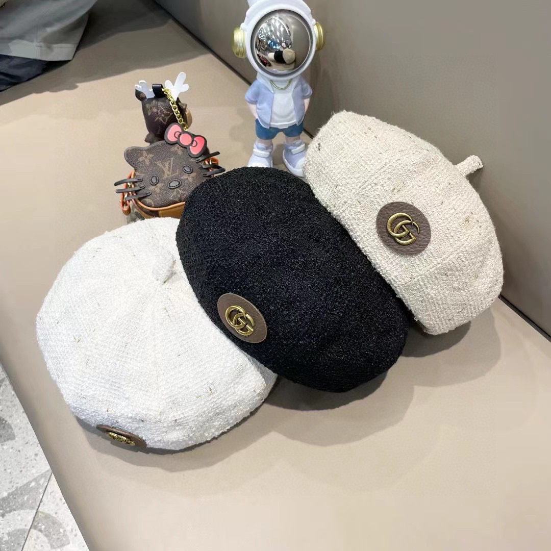 古奇Gucci搭严选帽子女贝雷帽Ins网红南瓜帽显脸小八角帽蓓蕾画家