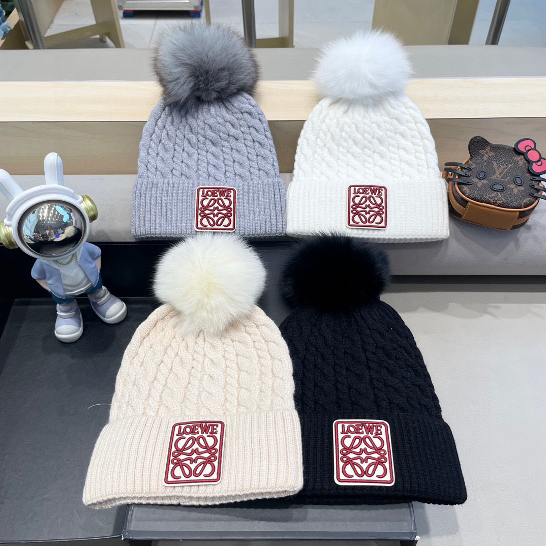 【LOEWE罗意威】2024早秋简约针织毛线帽，毛绒材质，非常百搭