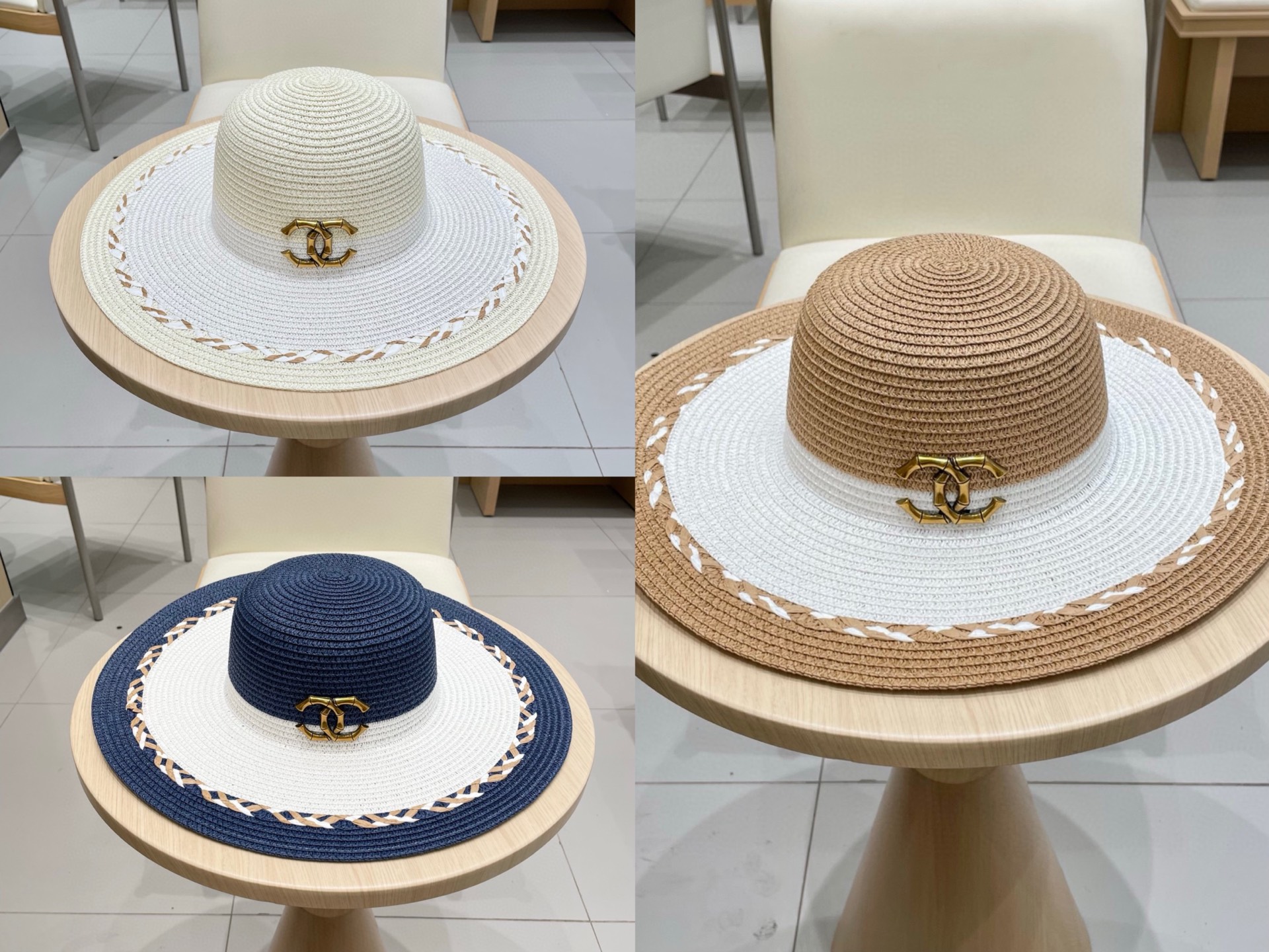  Chanel香奈儿新款沙滩帽草帽，头围57cm