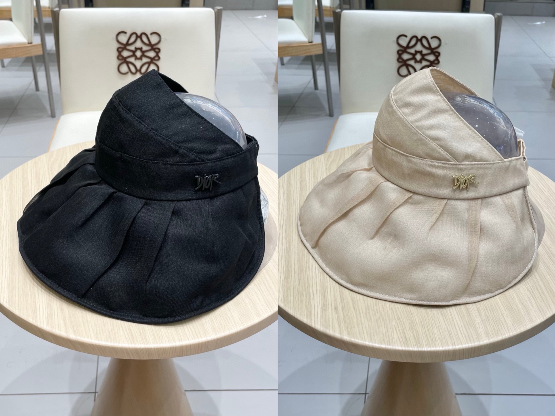  DIOR迪奥可扎马尾遮阳帽夏季网纱轻薄透气渔夫帽户外出游防晒太阳帽子女款 