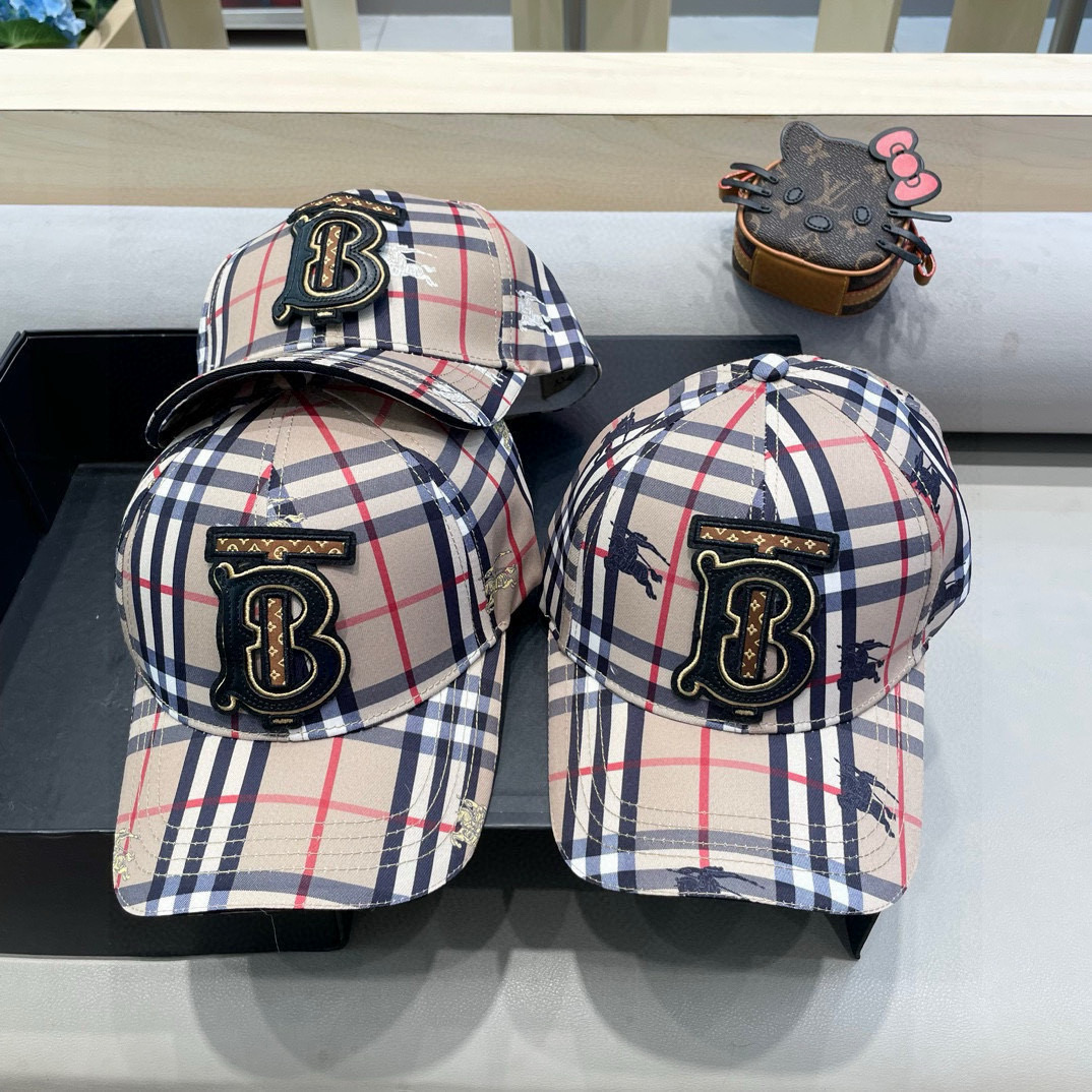  Burberry（巴宝莉）原单棒球帽， 专柜热卖款，经典格子，11开模订制，尼龙面料，纯棉内里，轻盈透