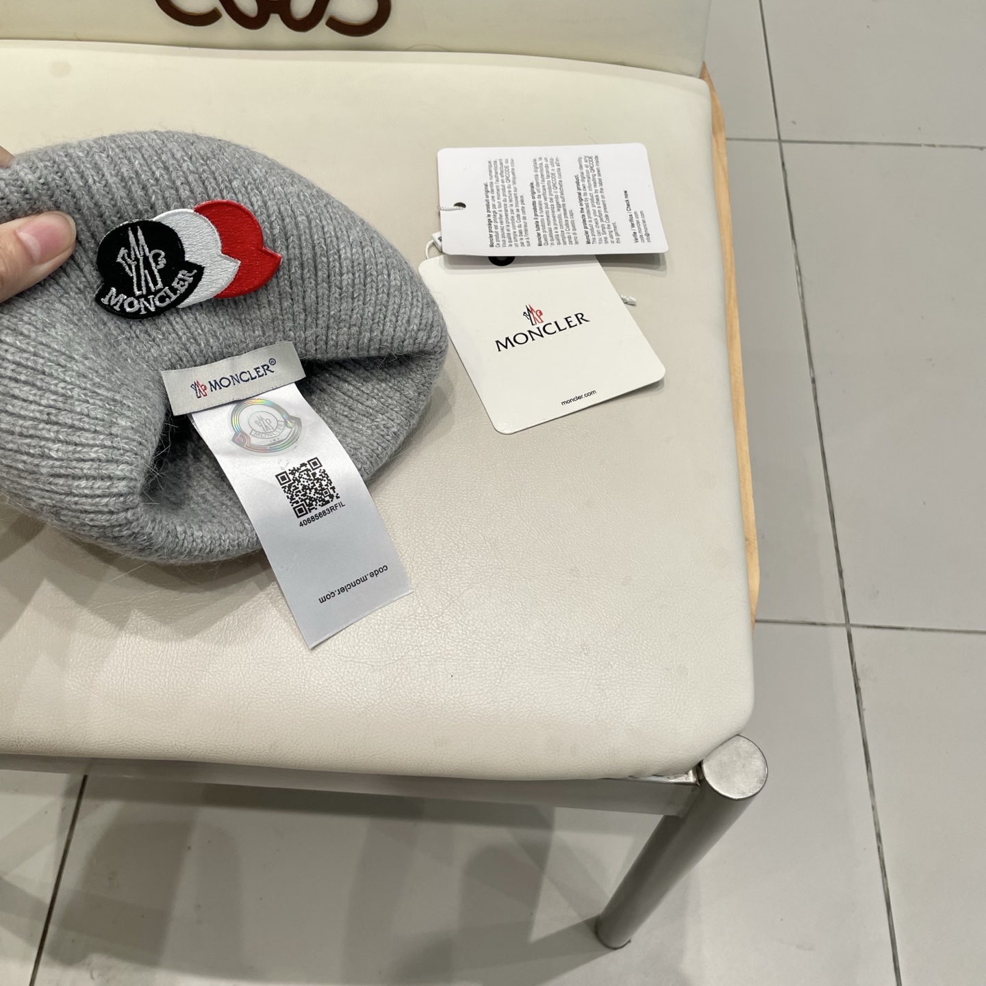  moncler 软糯安哥拉兔毛针织毛线帽女秋冬百搭显脸小玫粉色冷帽子