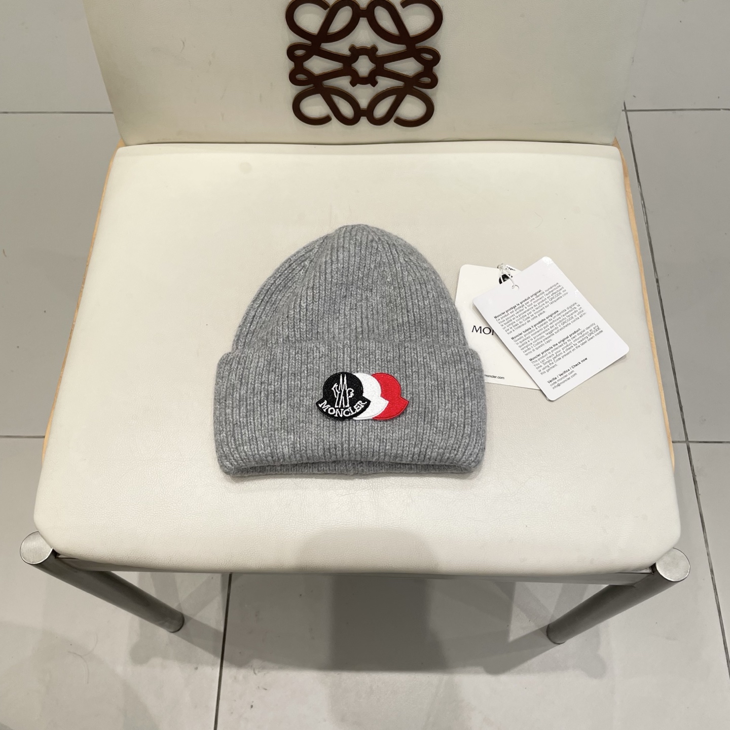  moncler 软糯安哥拉兔毛针织毛线帽女秋冬百搭显脸小玫粉色冷帽子