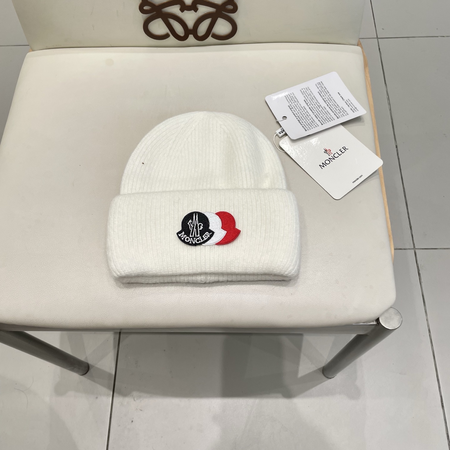  moncler 软糯安哥拉兔毛针织毛线帽女秋冬百搭显脸小玫粉色冷帽子