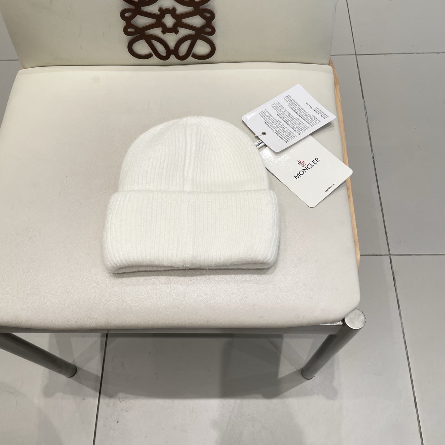  moncler 软糯安哥拉兔毛针织毛线帽女秋冬百搭显脸小玫粉色冷帽子