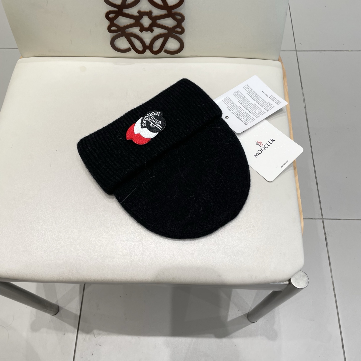  moncler 软糯安哥拉兔毛针织毛线帽女秋冬百搭显脸小玫粉色冷帽子