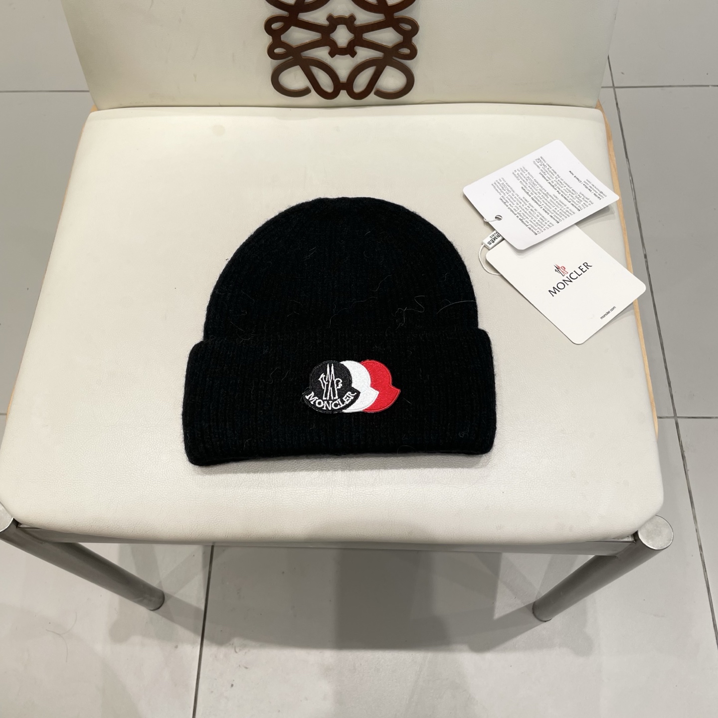  moncler 软糯安哥拉兔毛针织毛线帽女秋冬百搭显脸小玫粉色冷帽子