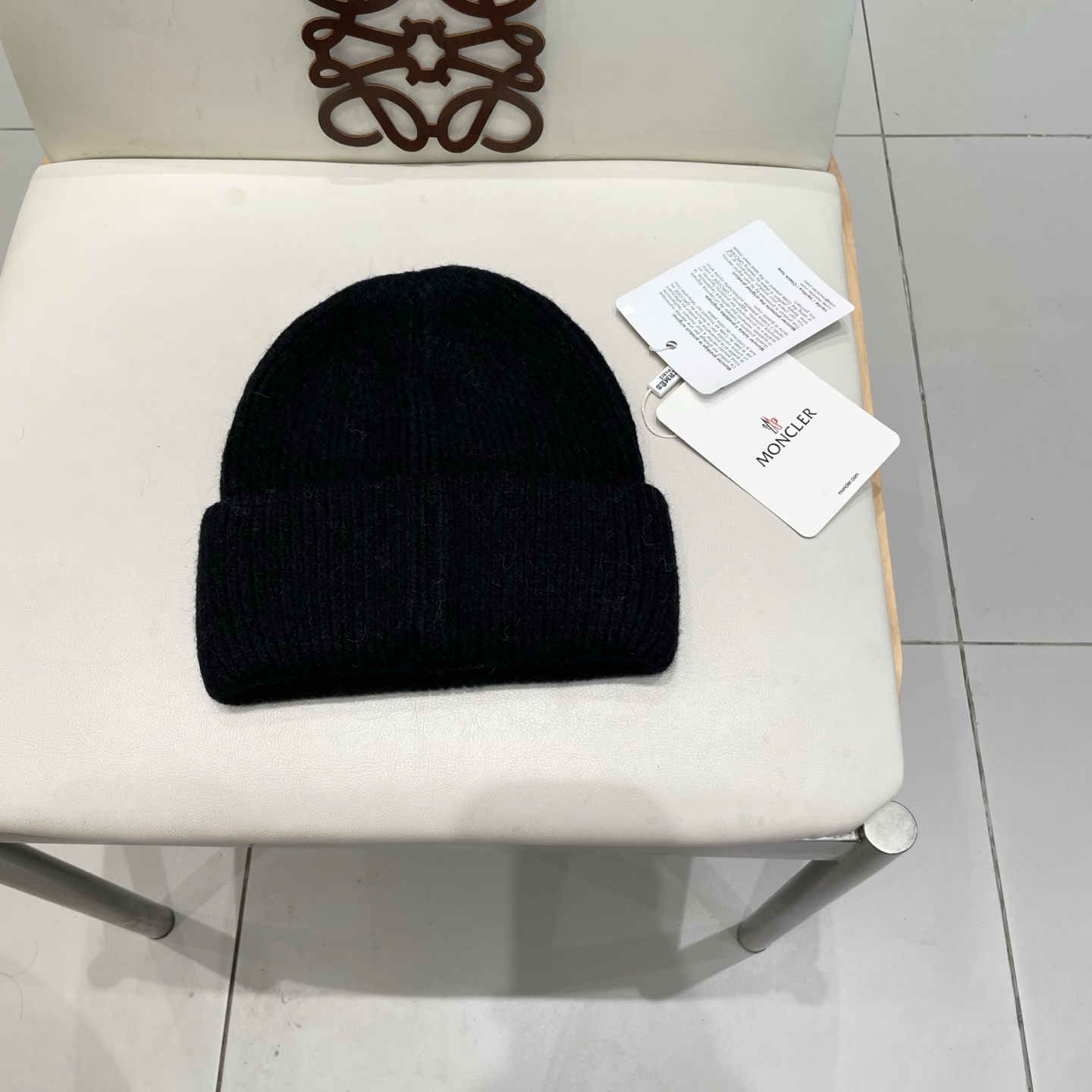  moncler 软糯安哥拉兔毛针织毛线帽女秋冬百搭显脸小玫粉色冷帽子