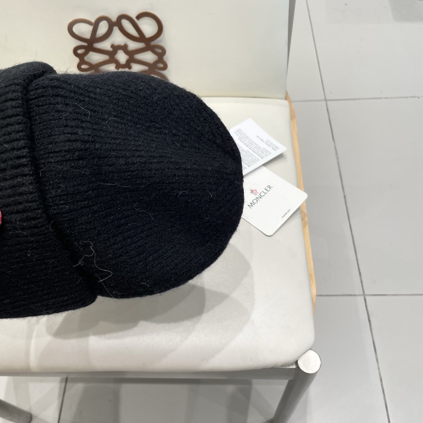  moncler 软糯安哥拉兔毛针织毛线帽女秋冬百搭显脸小玫粉色冷帽子