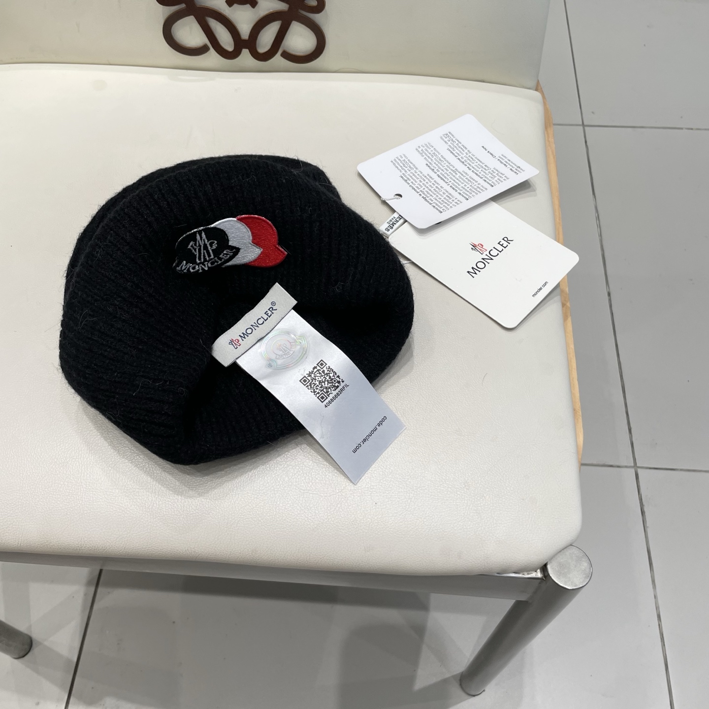  moncler 软糯安哥拉兔毛针织毛线帽女秋冬百搭显脸小玫粉色冷帽子