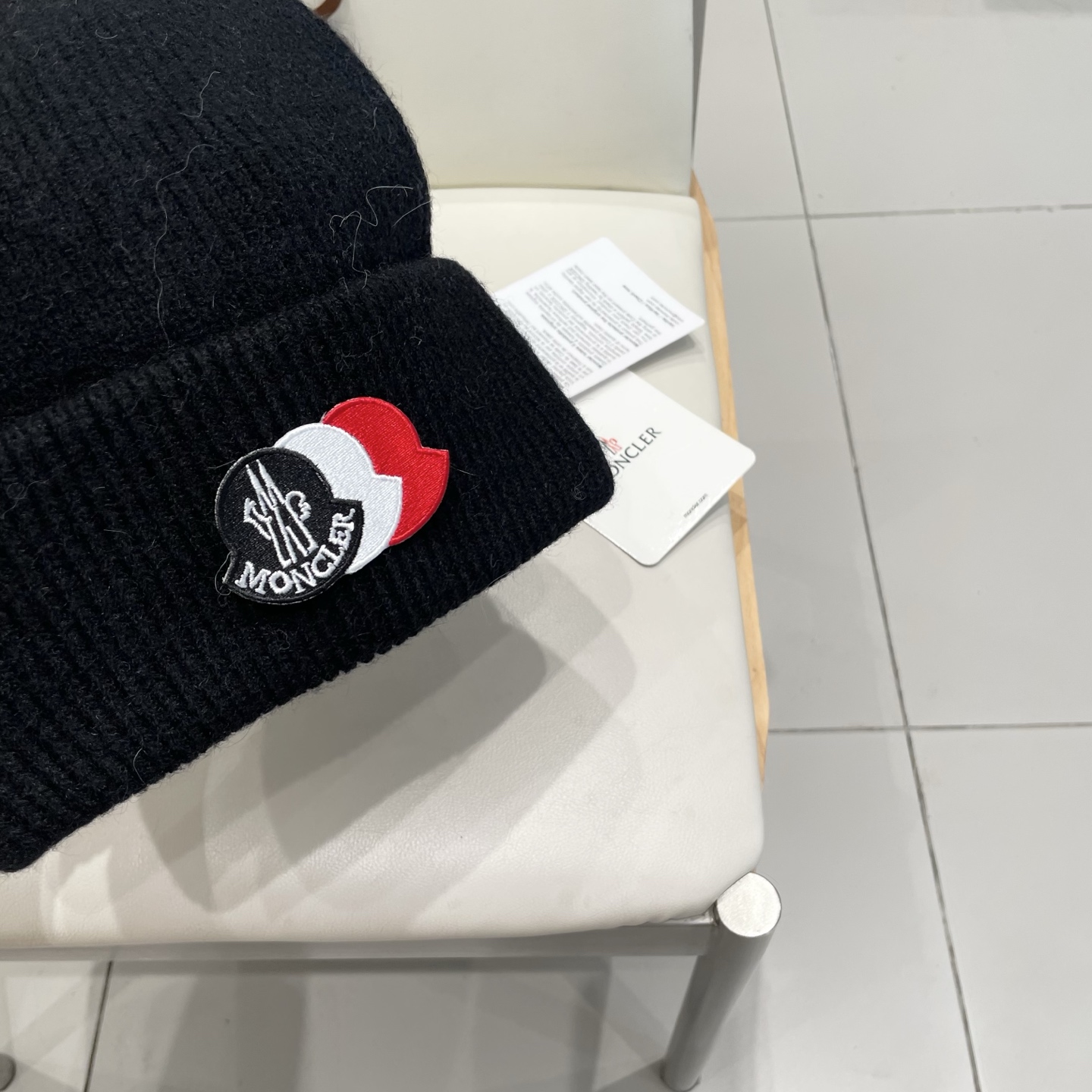  moncler 软糯安哥拉兔毛针织毛线帽女秋冬百搭显脸小玫粉色冷帽子