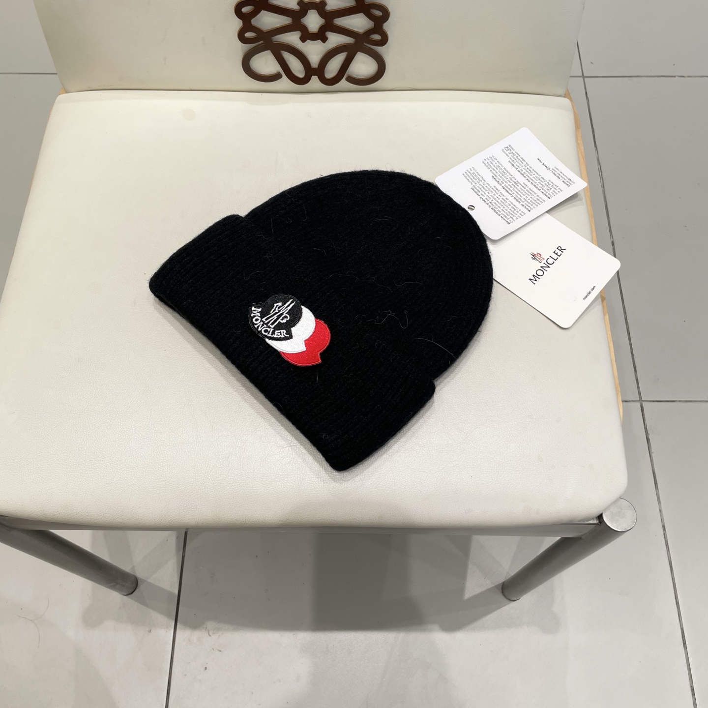  moncler 软糯安哥拉兔毛针织毛线帽女秋冬百搭显脸小玫粉色冷帽子