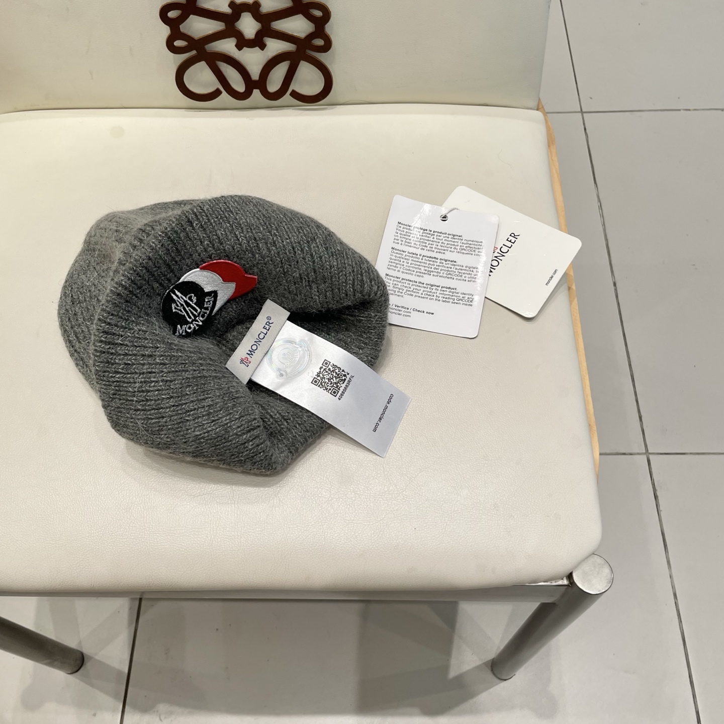  moncler 软糯安哥拉兔毛针织毛线帽女秋冬百搭显脸小玫粉色冷帽子