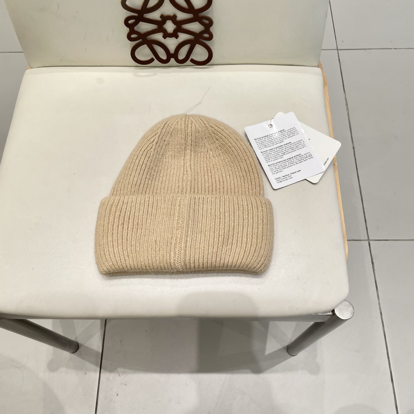  moncler 软糯安哥拉兔毛针织毛线帽女秋冬百搭显脸小玫粉色冷帽子