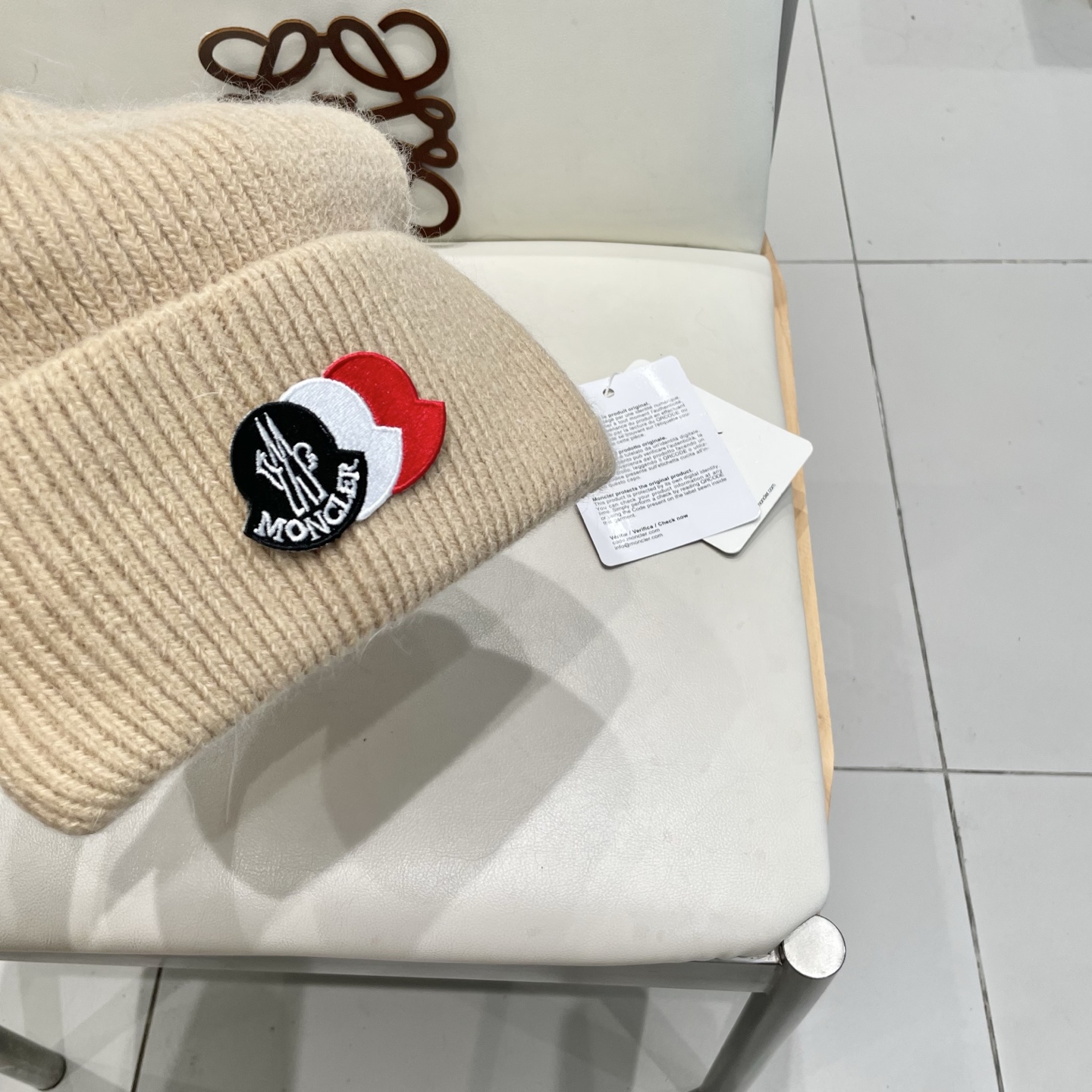  moncler 软糯安哥拉兔毛针织毛线帽女秋冬百搭显脸小玫粉色冷帽子