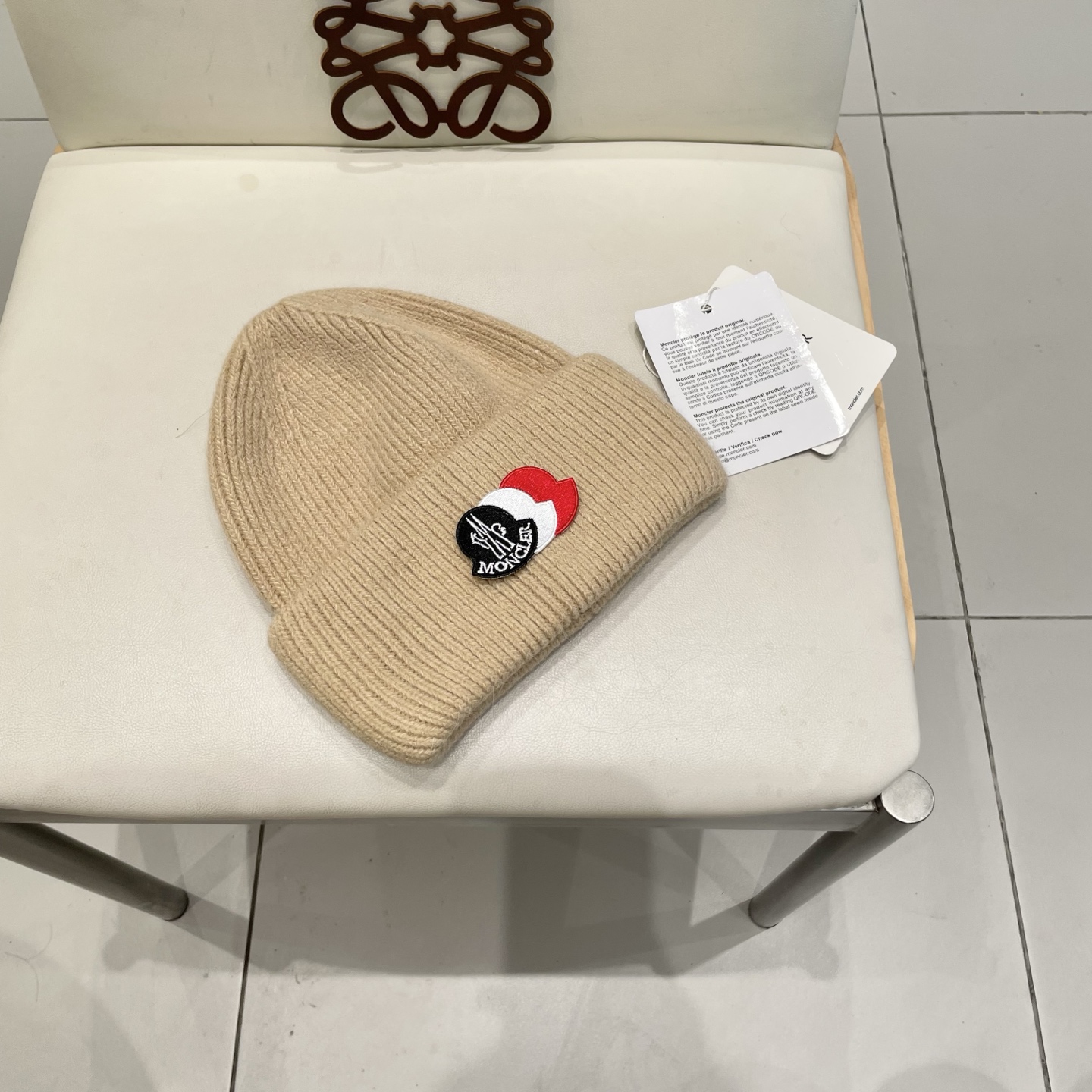  moncler 软糯安哥拉兔毛针织毛线帽女秋冬百搭显脸小玫粉色冷帽子