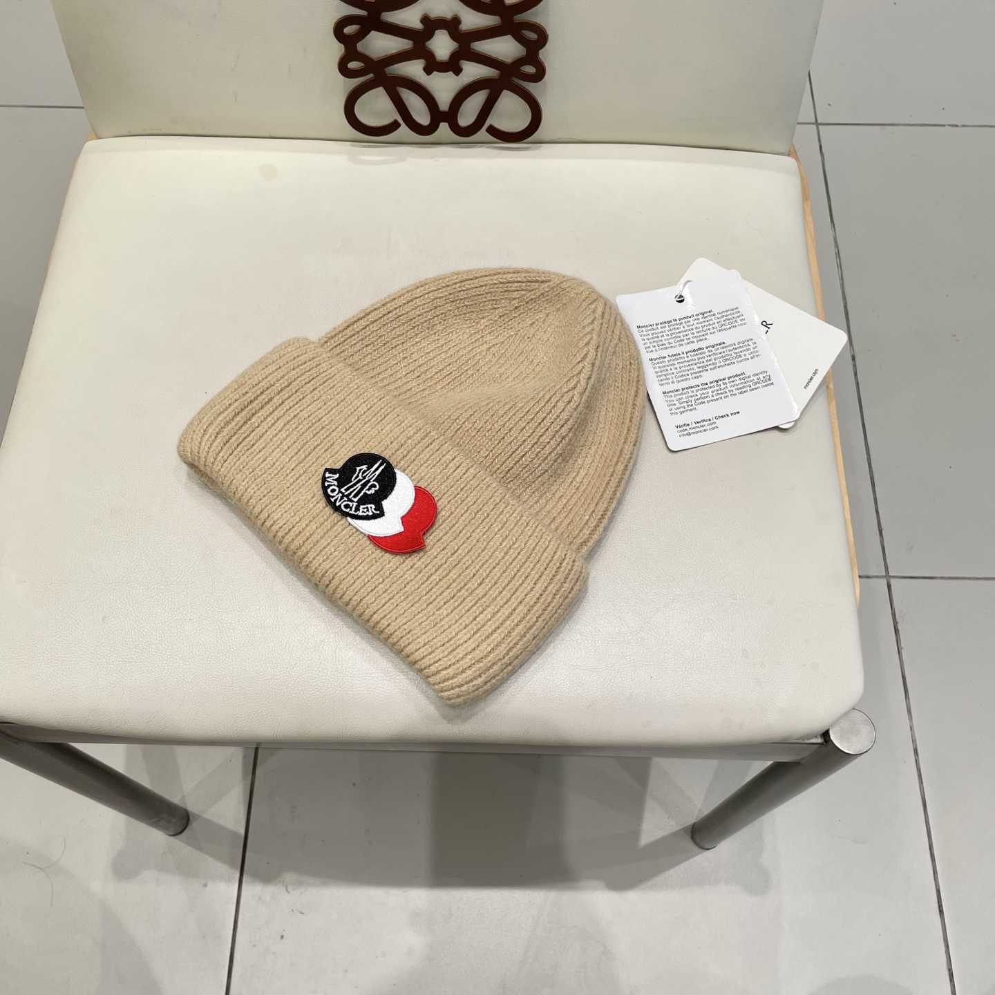  moncler 软糯安哥拉兔毛针织毛线帽女秋冬百搭显脸小玫粉色冷帽子