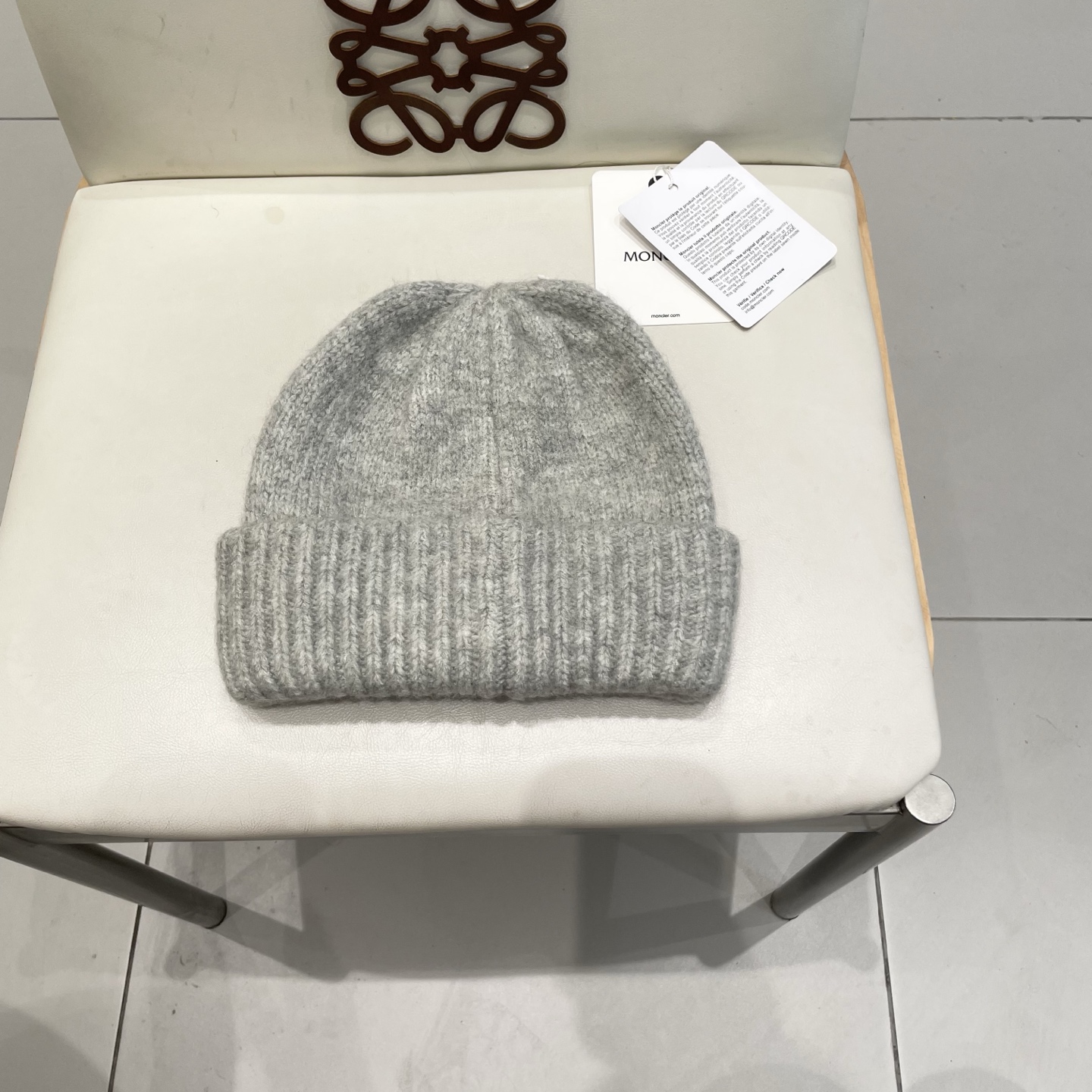    moncler大头围毛线帽子女秋冬季含羊毛针织帽保暖百搭护耳冷帽男宽松显瘦