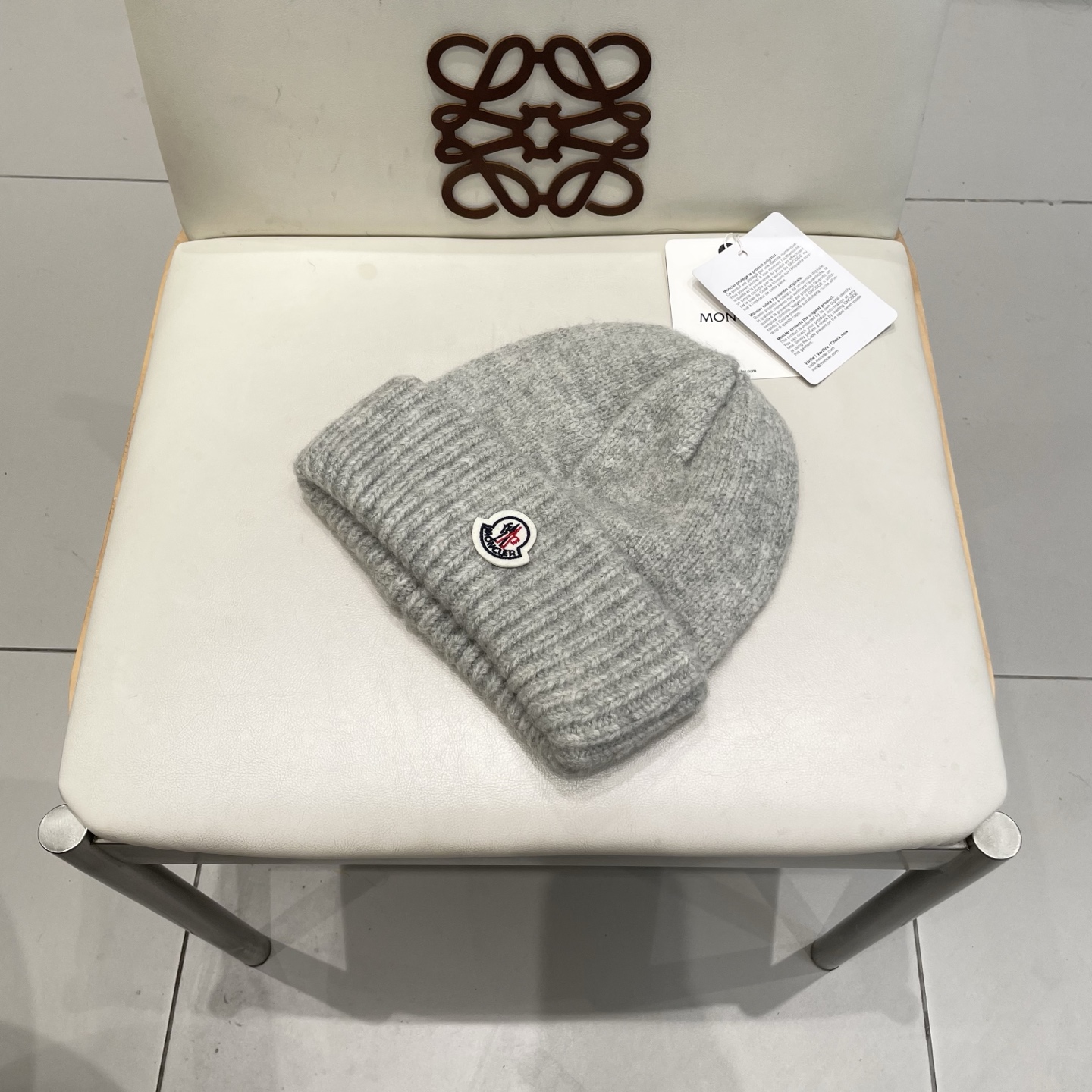    moncler大头围毛线帽子女秋冬季含羊毛针织帽保暖百搭护耳冷帽男宽松显瘦