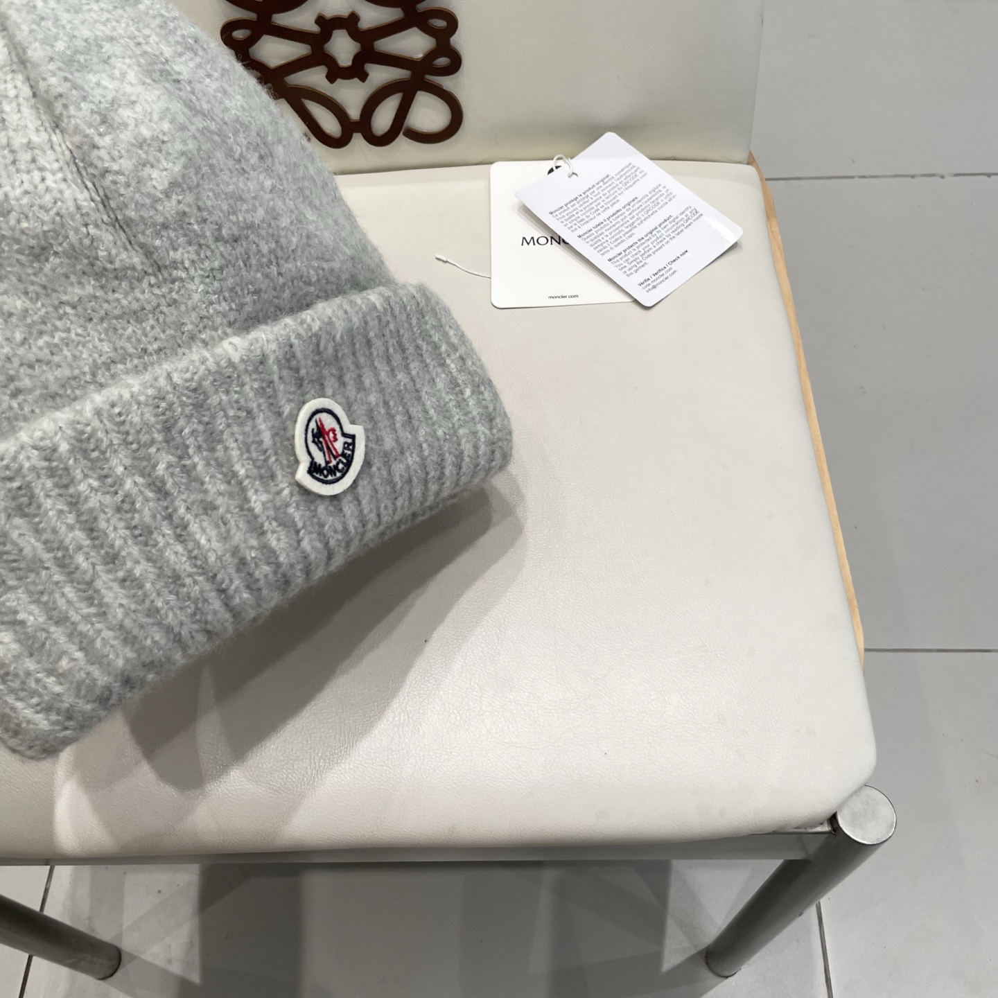    moncler大头围毛线帽子女秋冬季含羊毛针织帽保暖百搭护耳冷帽男宽松显瘦