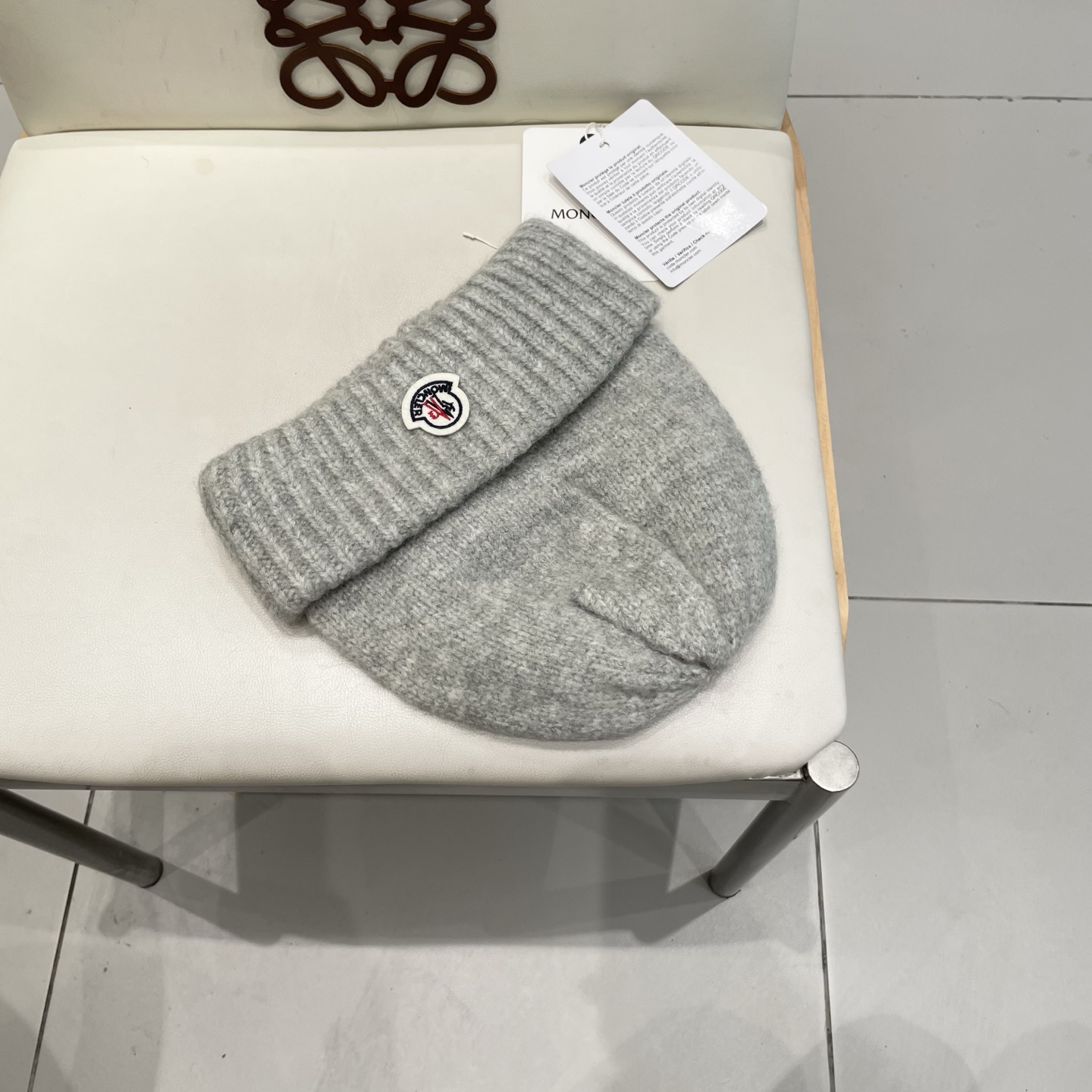    moncler大头围毛线帽子女秋冬季含羊毛针织帽保暖百搭护耳冷帽男宽松显瘦