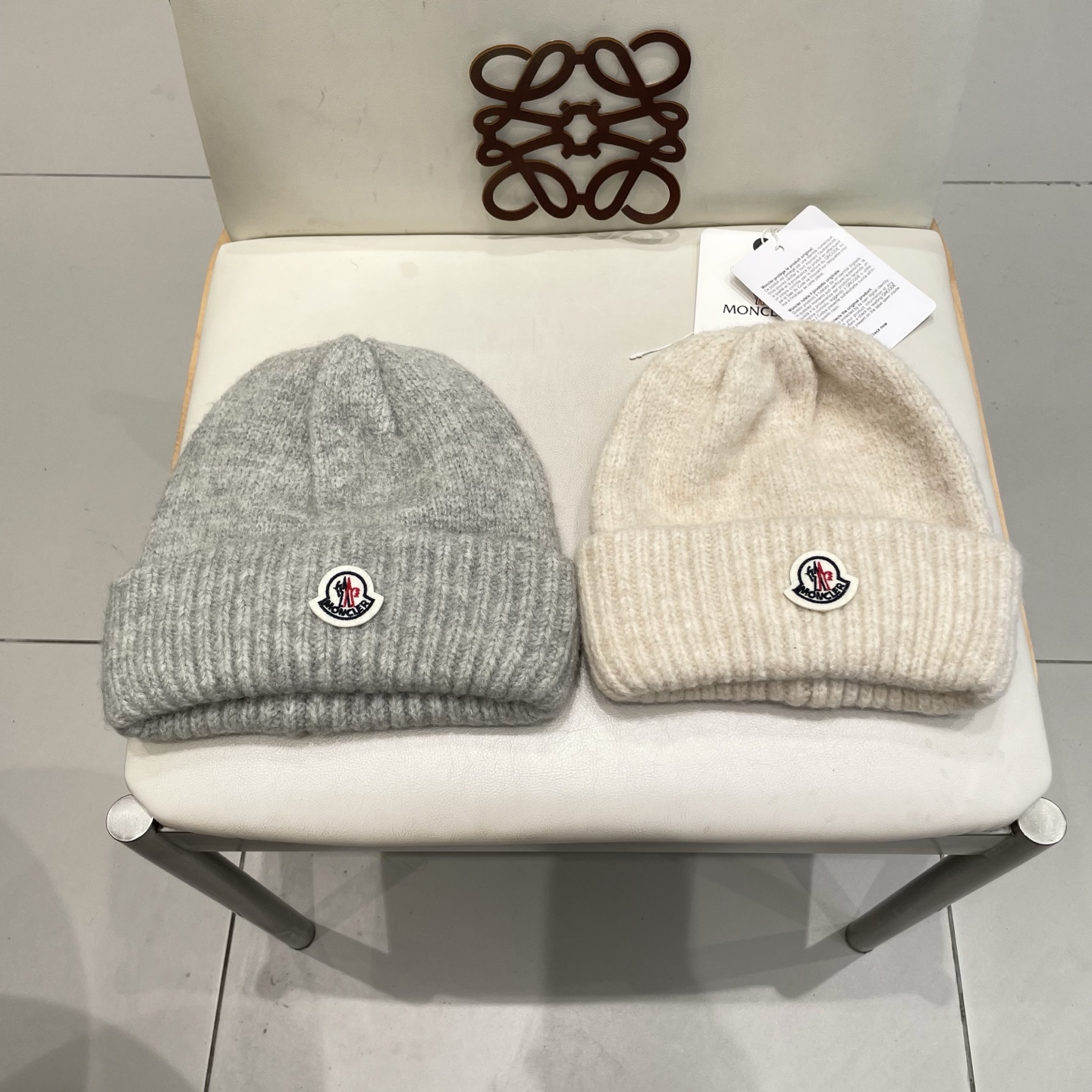    moncler大头围毛线帽子女秋冬季含羊毛针织帽保暖百搭护耳冷帽男宽松显瘦