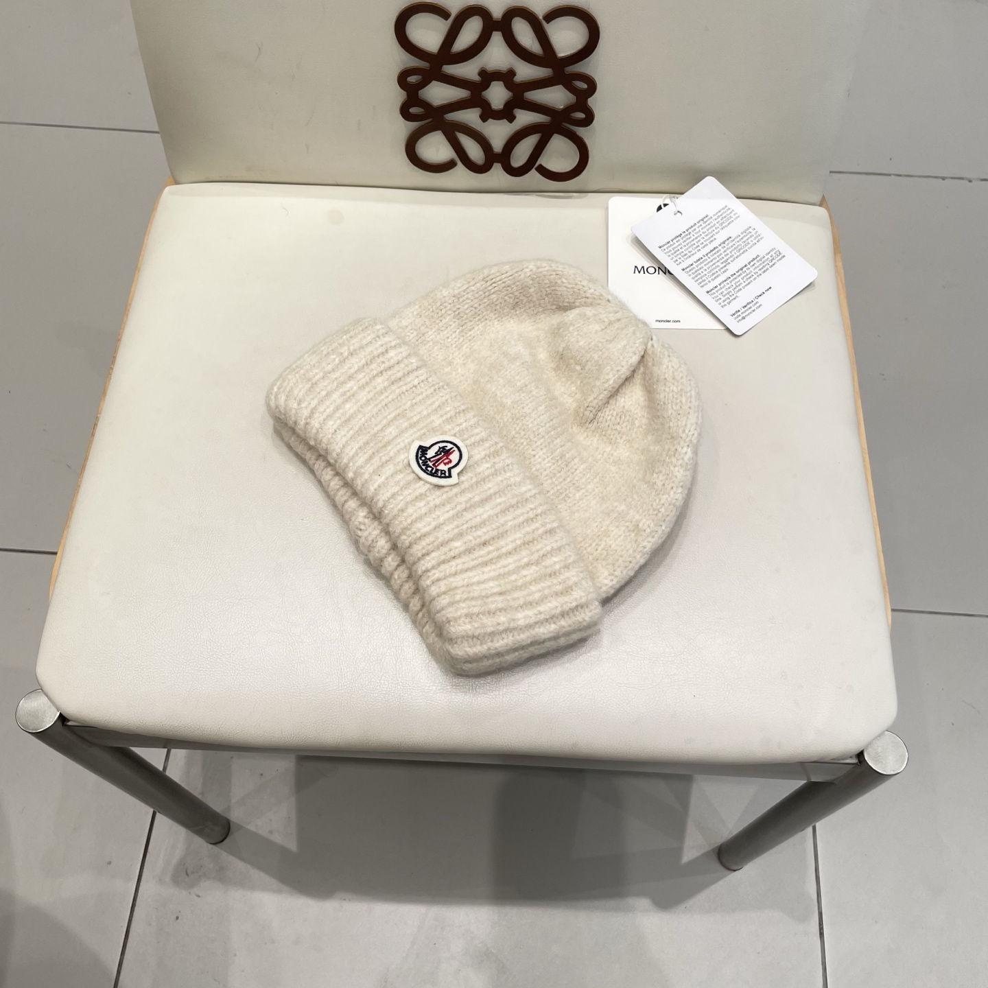   moncler大头围毛线帽子女秋冬季含羊毛针织帽保暖百搭护耳冷帽男宽松显瘦