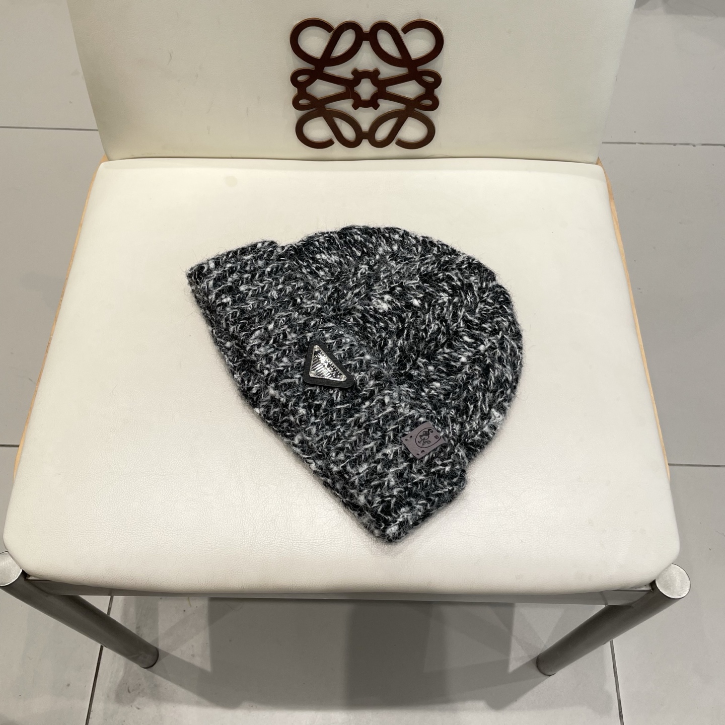   Prada新款帽子女粗针织毛线帽春秋季百搭大头围绿色宽松ins显脸小