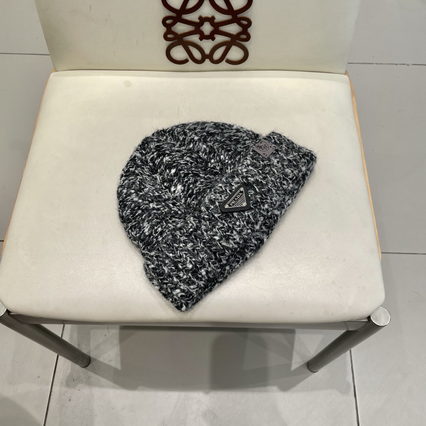   Prada新款帽子女粗针织毛线帽春秋季百搭大头围绿色宽松ins显脸小