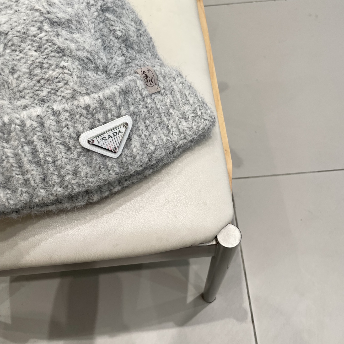   Prada新款帽子女粗针织毛线帽春秋季百搭大头围绿色宽松ins显脸小