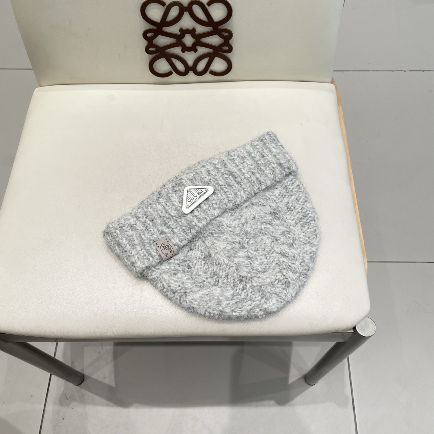   Prada新款帽子女粗针织毛线帽春秋季百搭大头围绿色宽松ins显脸小