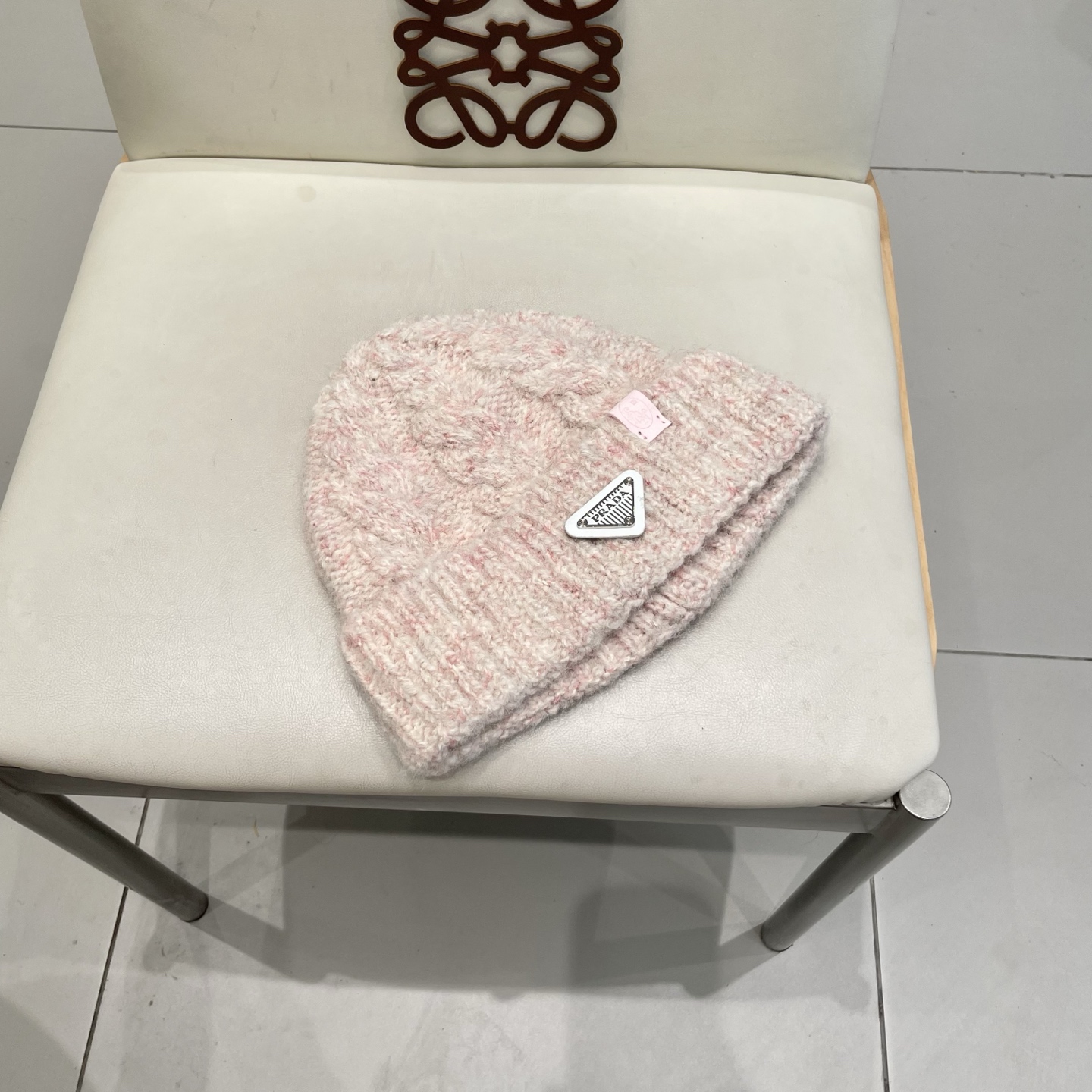   Prada新款帽子女粗针织毛线帽春秋季百搭大头围绿色宽松ins显脸小