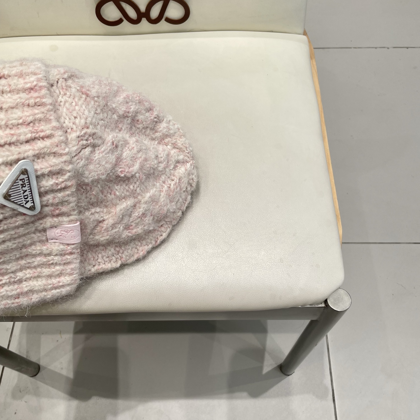   Prada新款帽子女粗针织毛线帽春秋季百搭大头围绿色宽松ins显脸小