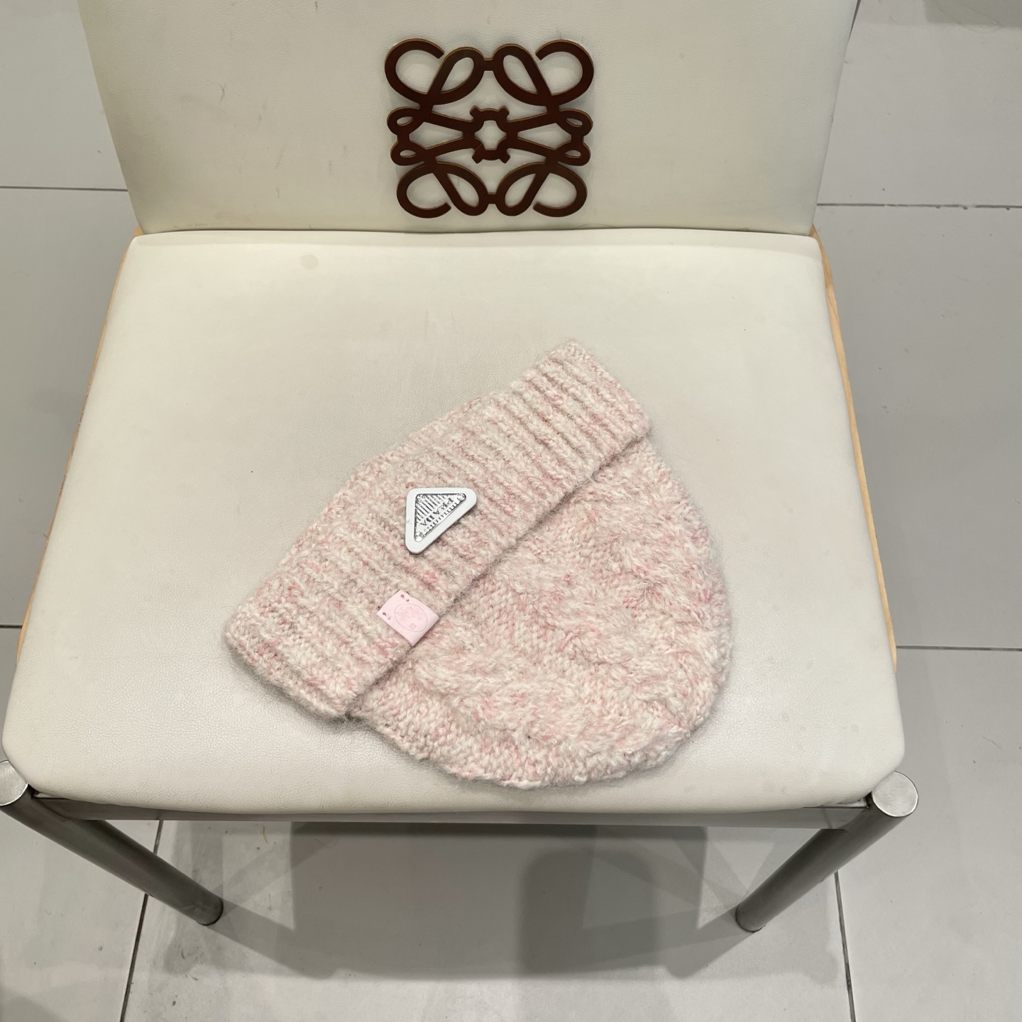   Prada新款帽子女粗针织毛线帽春秋季百搭大头围绿色宽松ins显脸小