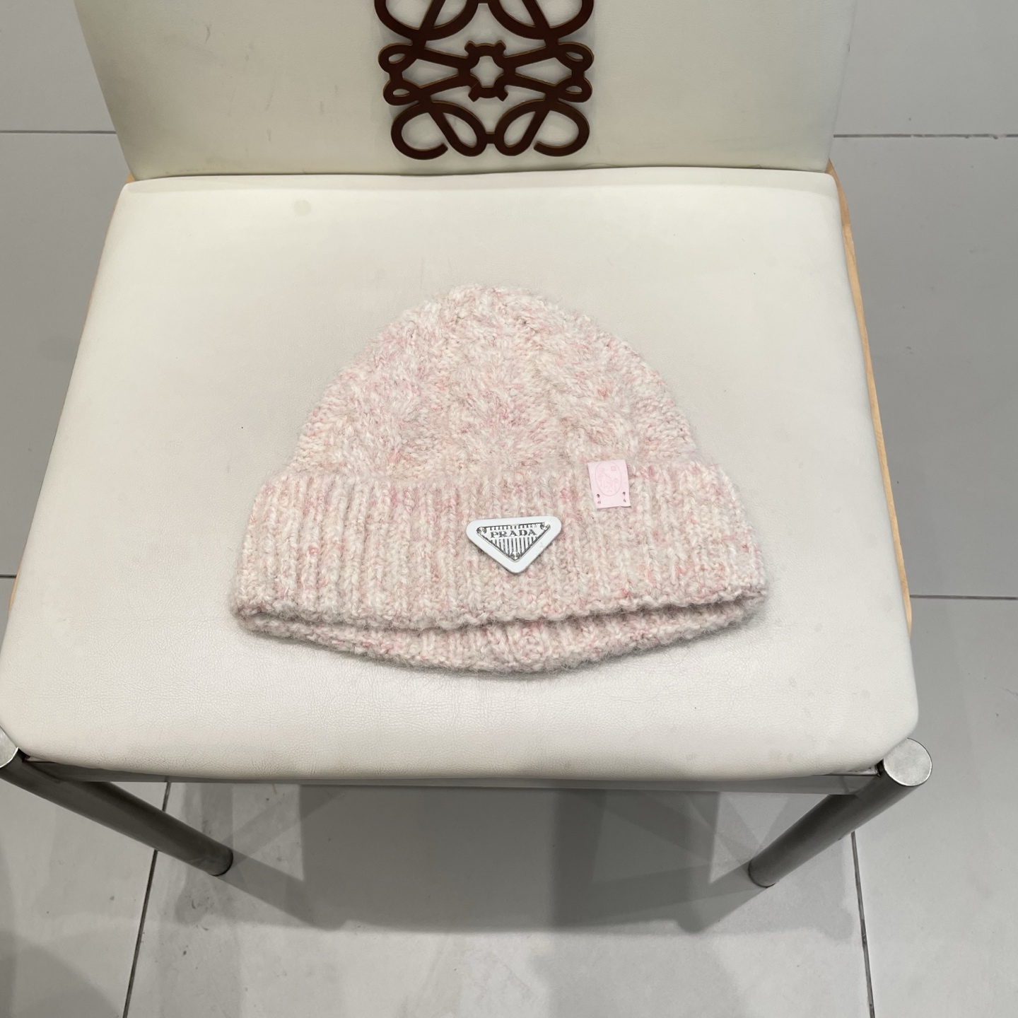   Prada新款帽子女粗针织毛线帽春秋季百搭大头围绿色宽松ins显脸小