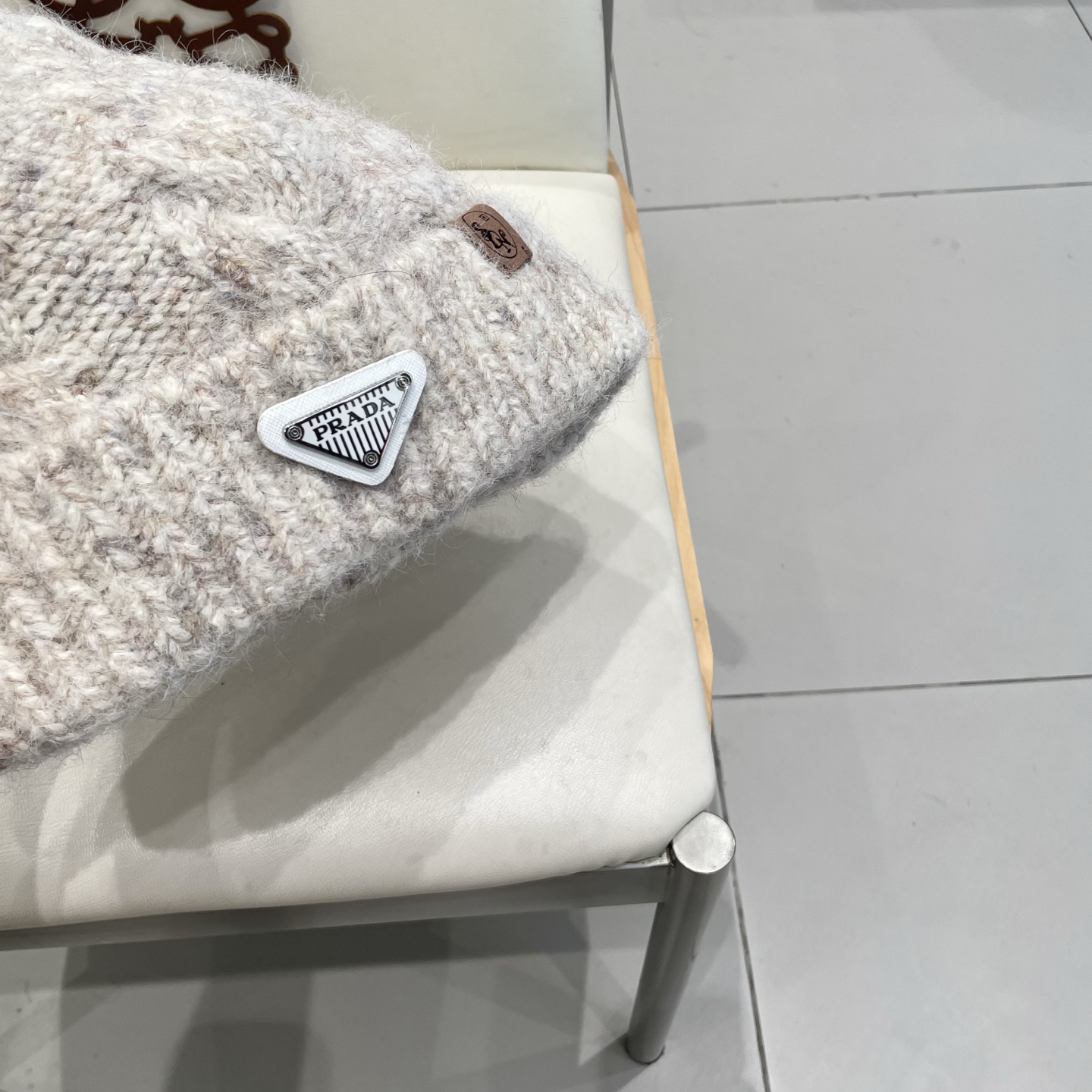   Prada新款帽子女粗针织毛线帽春秋季百搭大头围绿色宽松ins显脸小