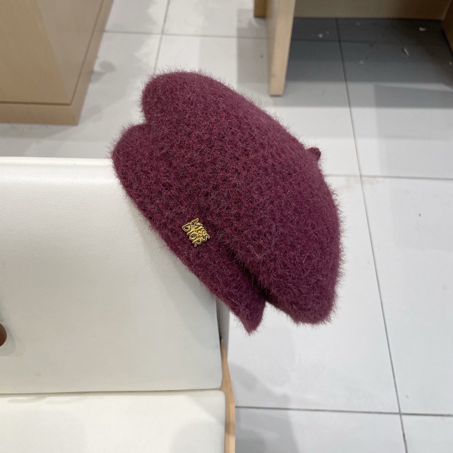 。Dior迪奥贝雷帽女2025新款秋冬大头围画家帽显脸小保暖毛绒蓓蕾帽子