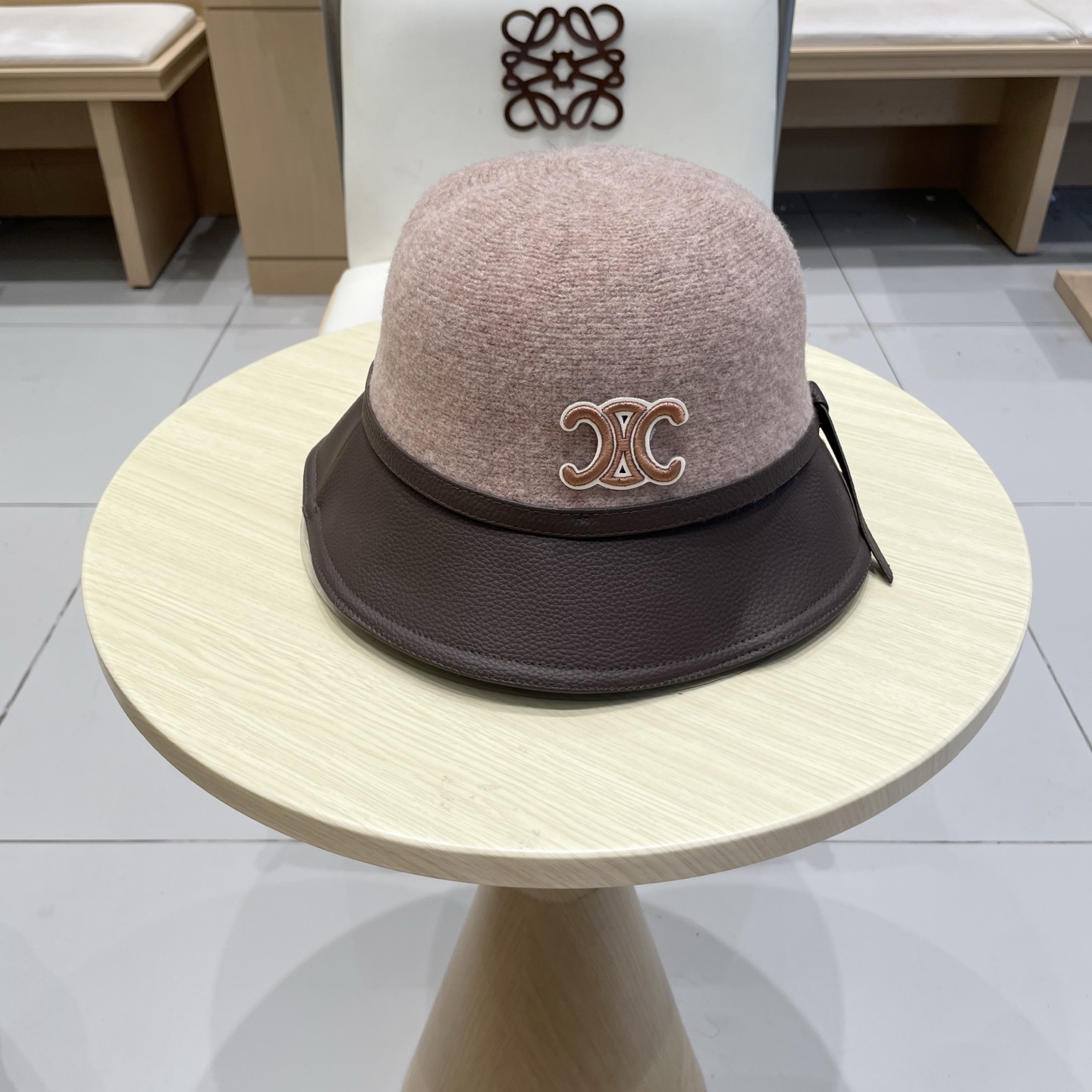  塞琳Celine秋冬季羊毛渔夫帽女2025新款圆顶盆帽显脸小时尚百搭帽子女款保暖