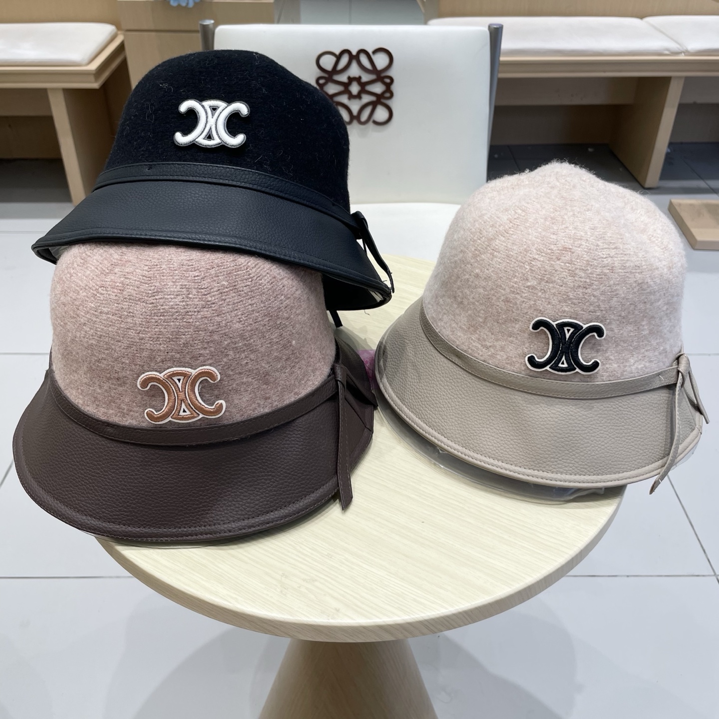  塞琳Celine秋冬季羊毛渔夫帽女2025新款圆顶盆帽显脸小时尚百搭帽子女款保暖