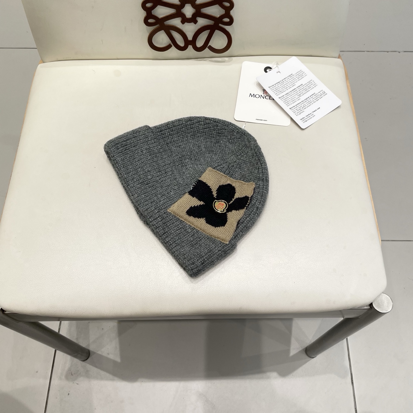  moncler毛线帽雾霾蓝冷帽湖蓝色韩版潮宝蓝色日系针织帽子女秋冬百搭