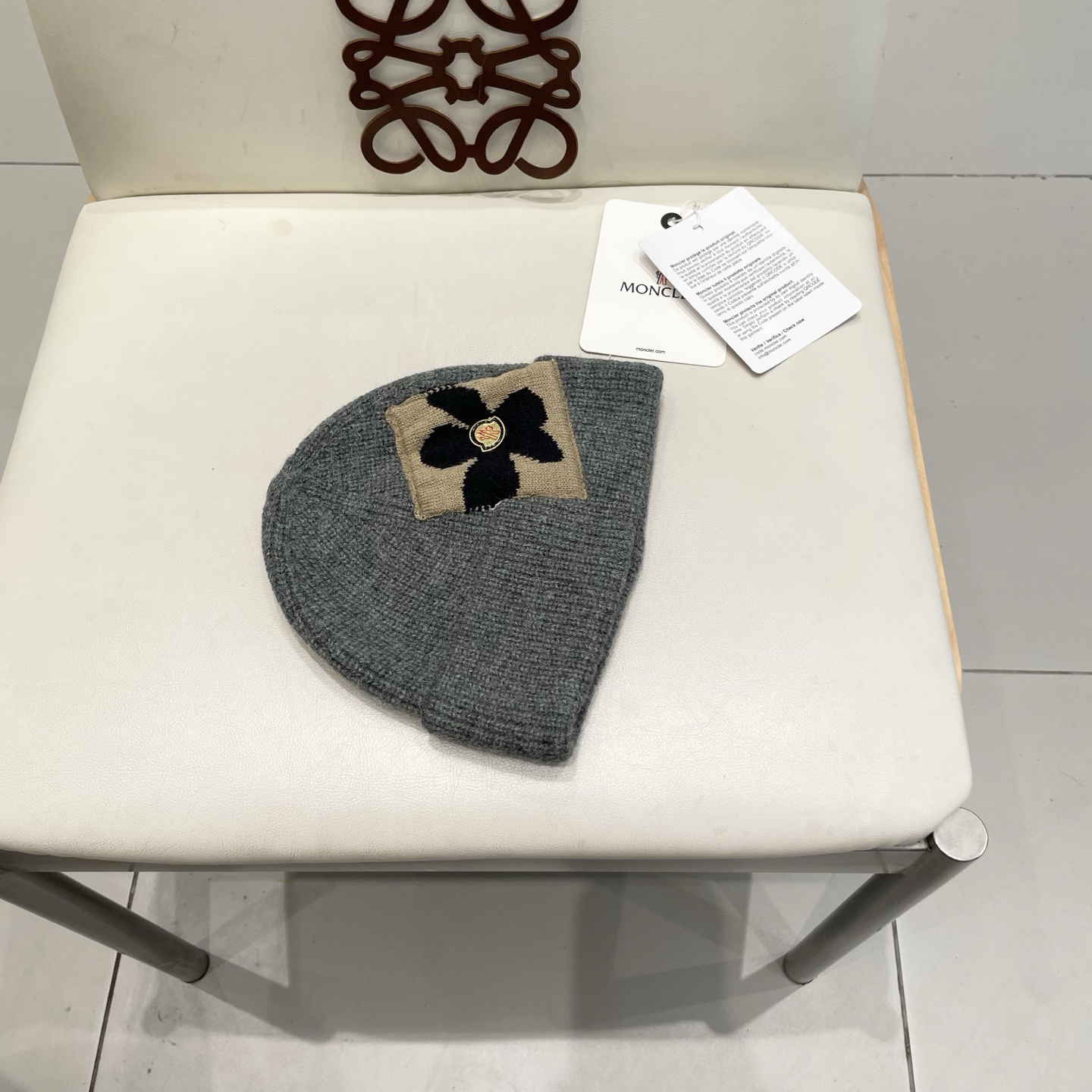  moncler毛线帽雾霾蓝冷帽湖蓝色韩版潮宝蓝色日系针织帽子女秋冬百搭